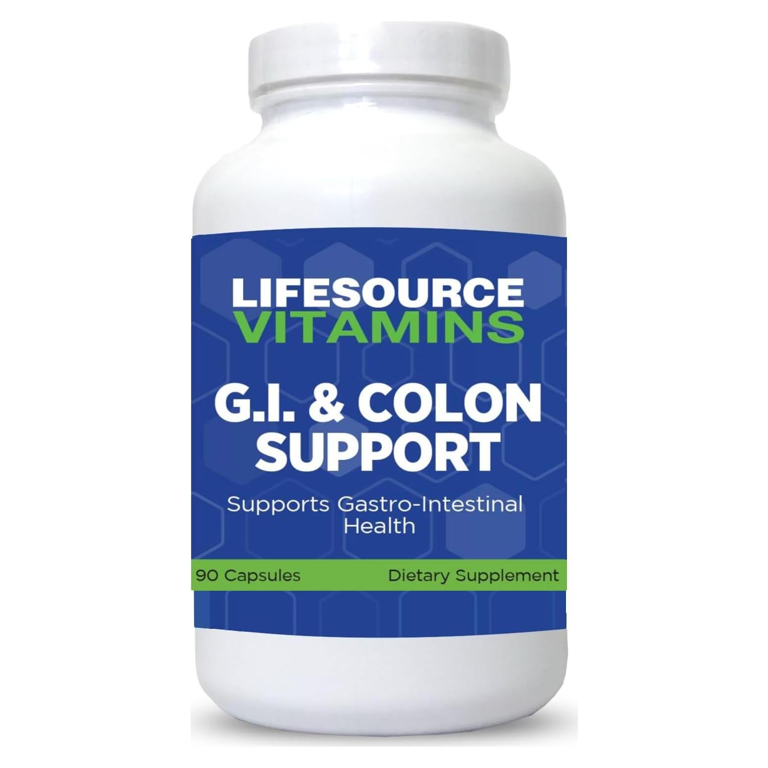 LifeSource Vitamins G.I. & Colon Support - 90 Cápsulas Digestivas