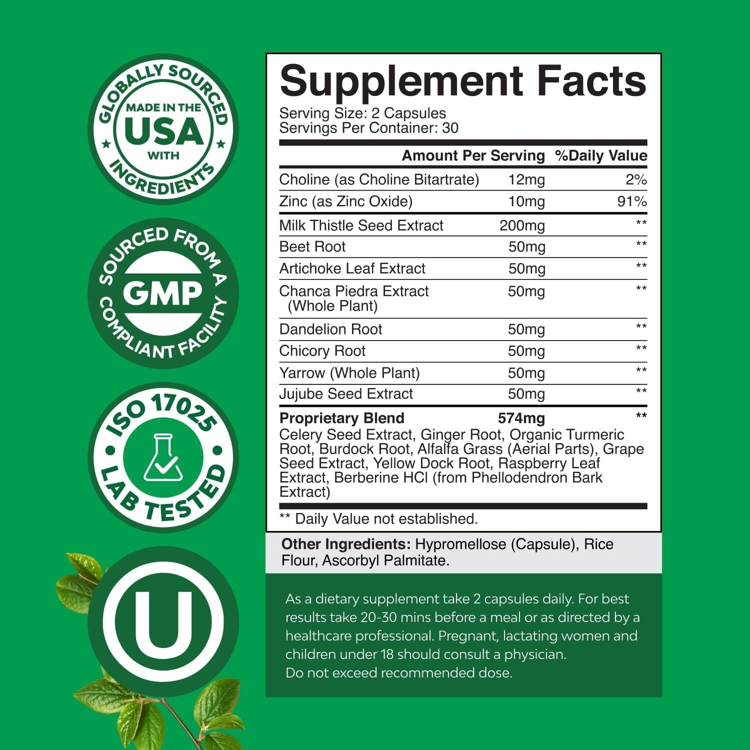 Suplemento Herbal para el Hígado Natures Craft 60 Cápsulas