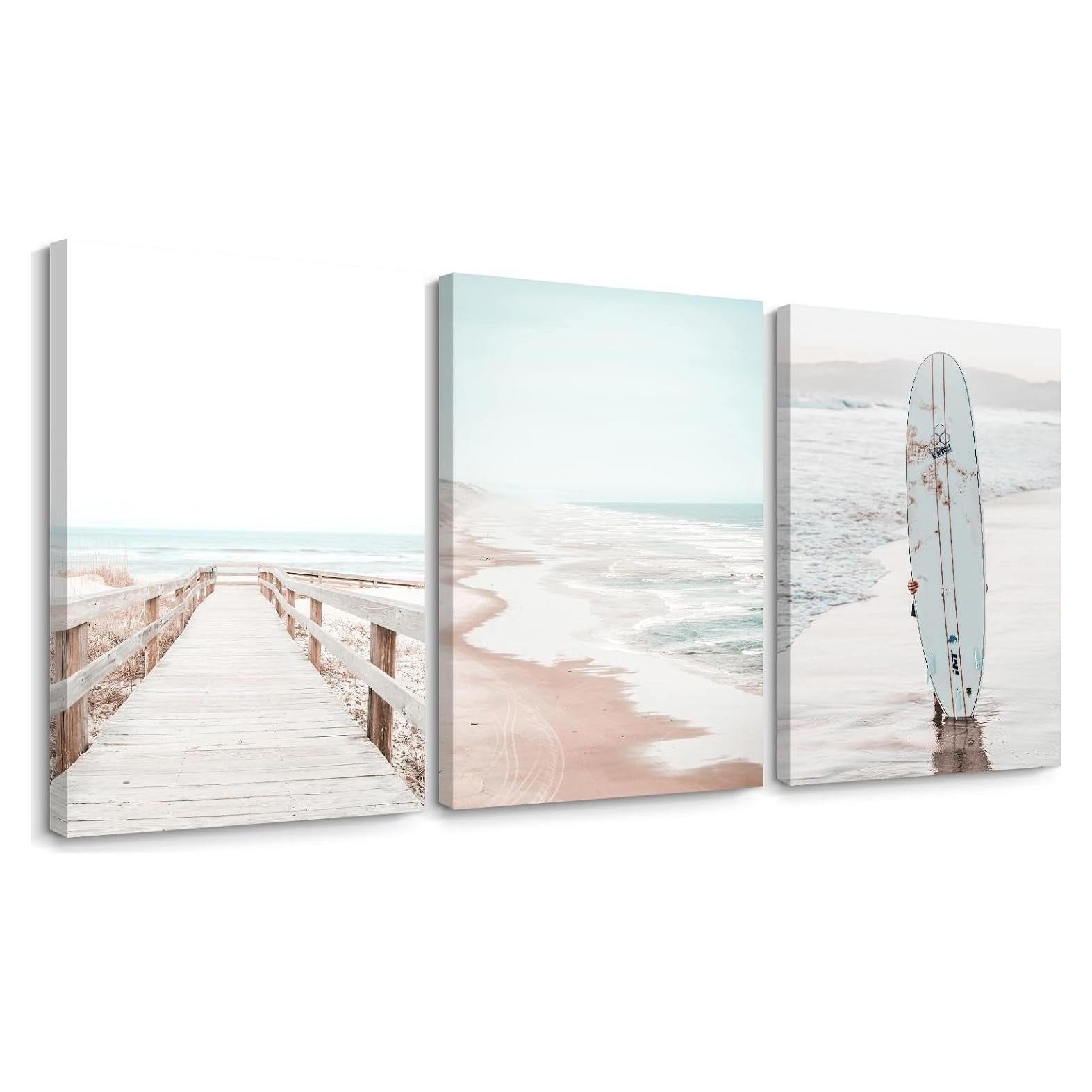 Arte de Pared Oceánico Youillne Juego de 3 Lienzo 40x60 cm