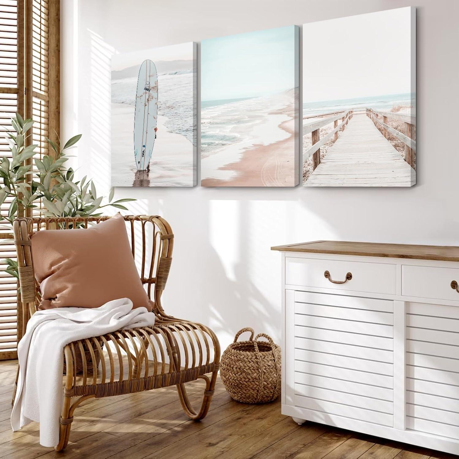 Arte de Pared Oceánico Youillne Juego de 3 Lienzo 40x60 cm