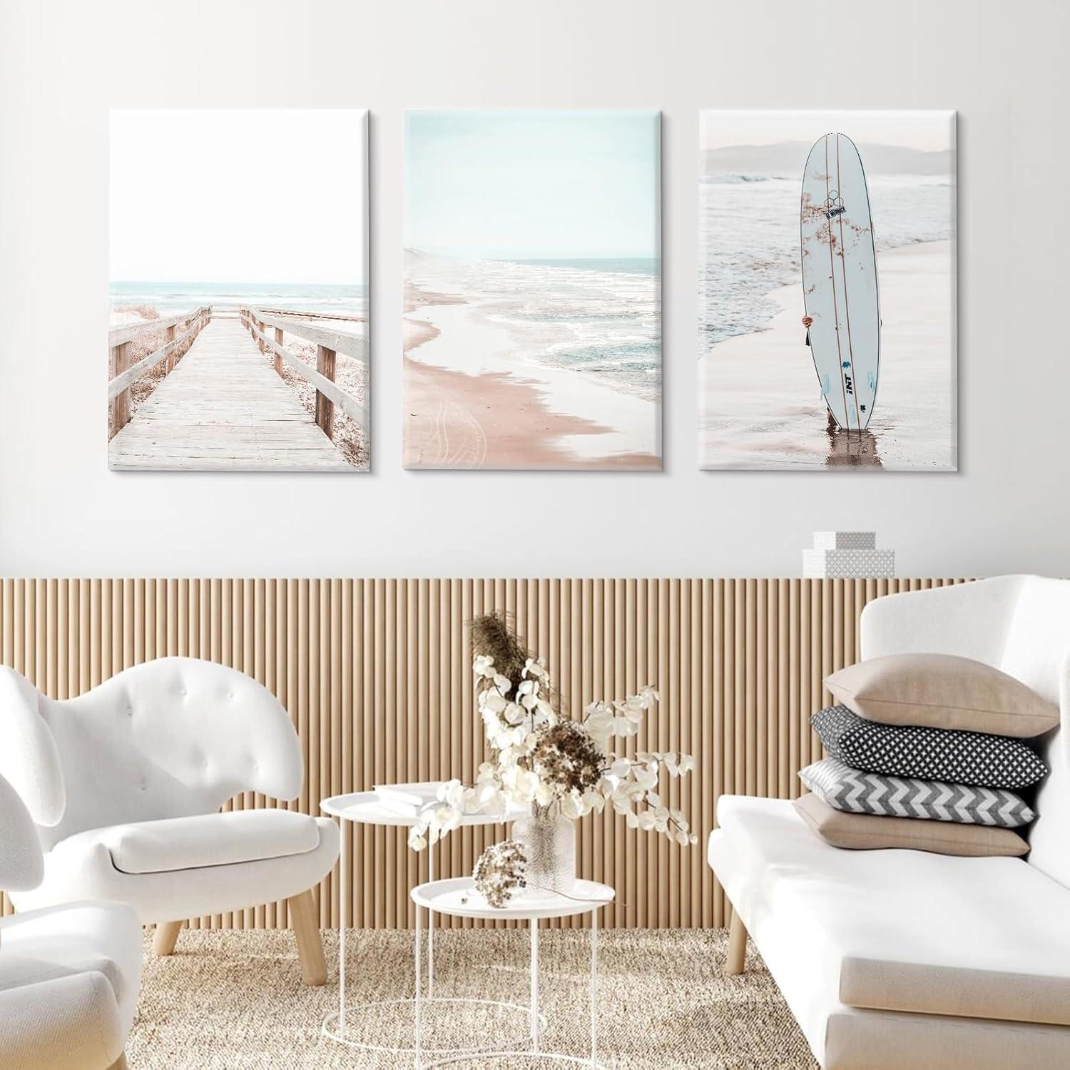 Arte de Pared Oceánico Youillne Juego de 3 Lienzo 40x60 cm