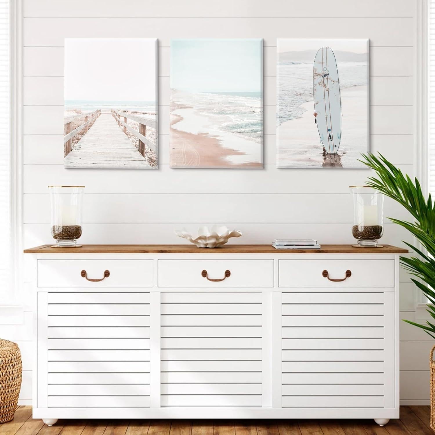 Arte de Pared Oceánico Youillne Juego de 3 Lienzo 40x60 cm