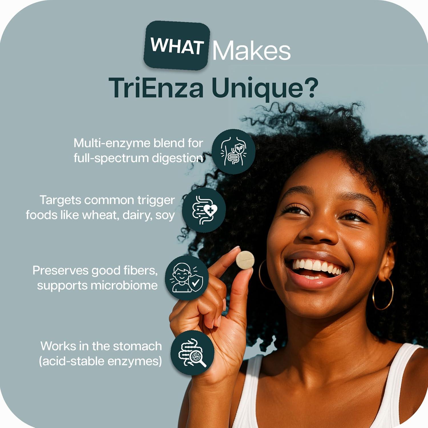 Suplemento Digestivo Houston Enzymes TriEnza 180 Tabletas