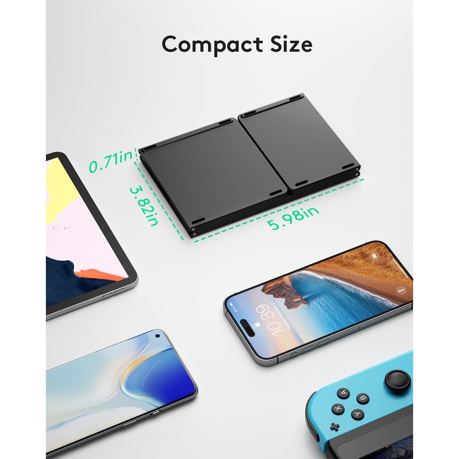 Teclado Bluetooth Plegable Samsers con Touchpad - Negro