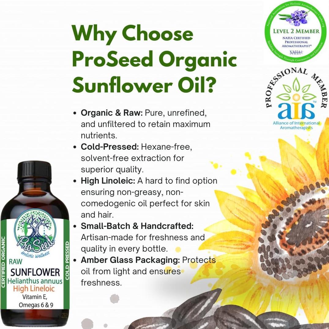 Aceite de Semilla de Girasol Orgánico Prensado en Frío ProSeed 113.4 ml