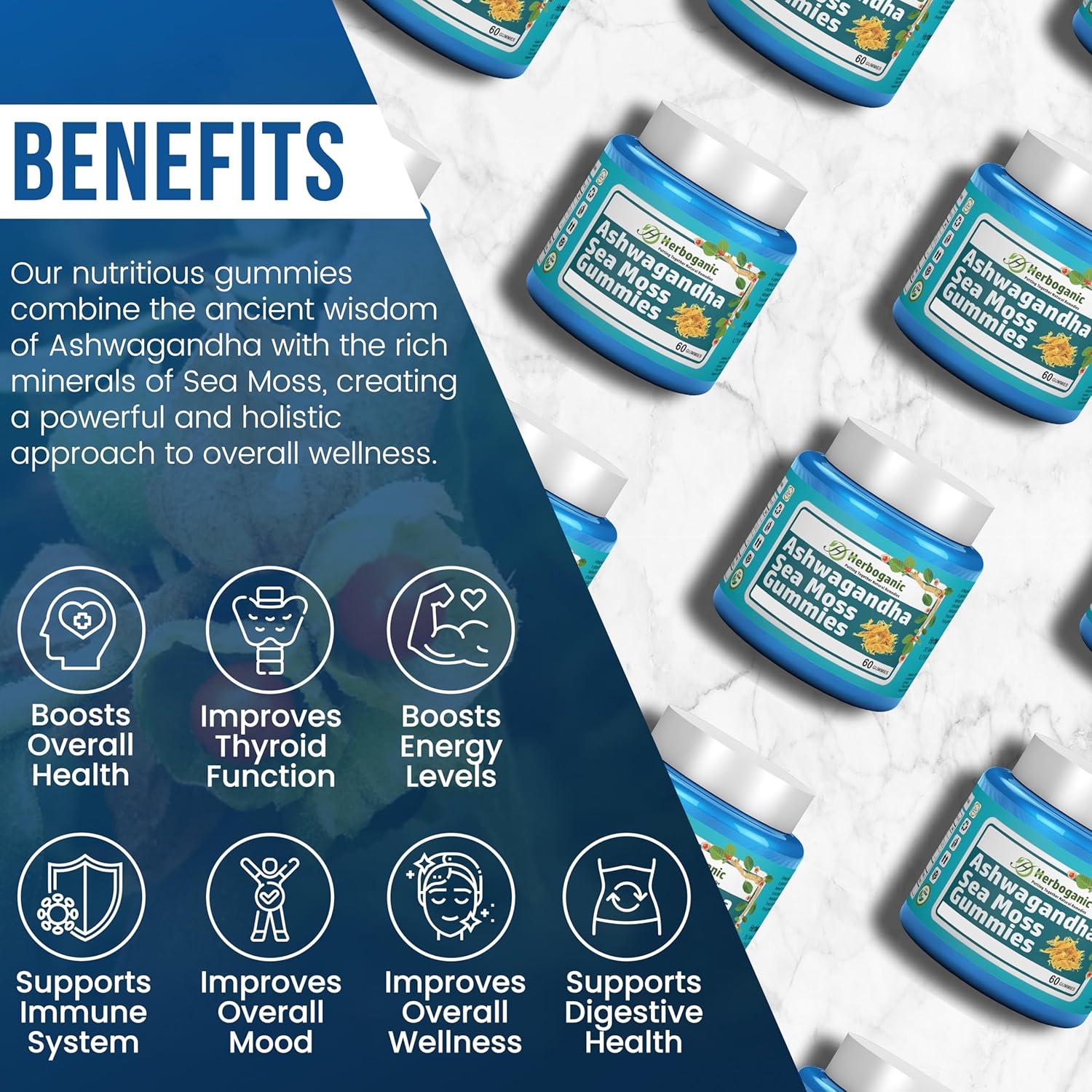 Gomitas de Musgo Marino Ashwagandha Herboganic - 60 Unidades