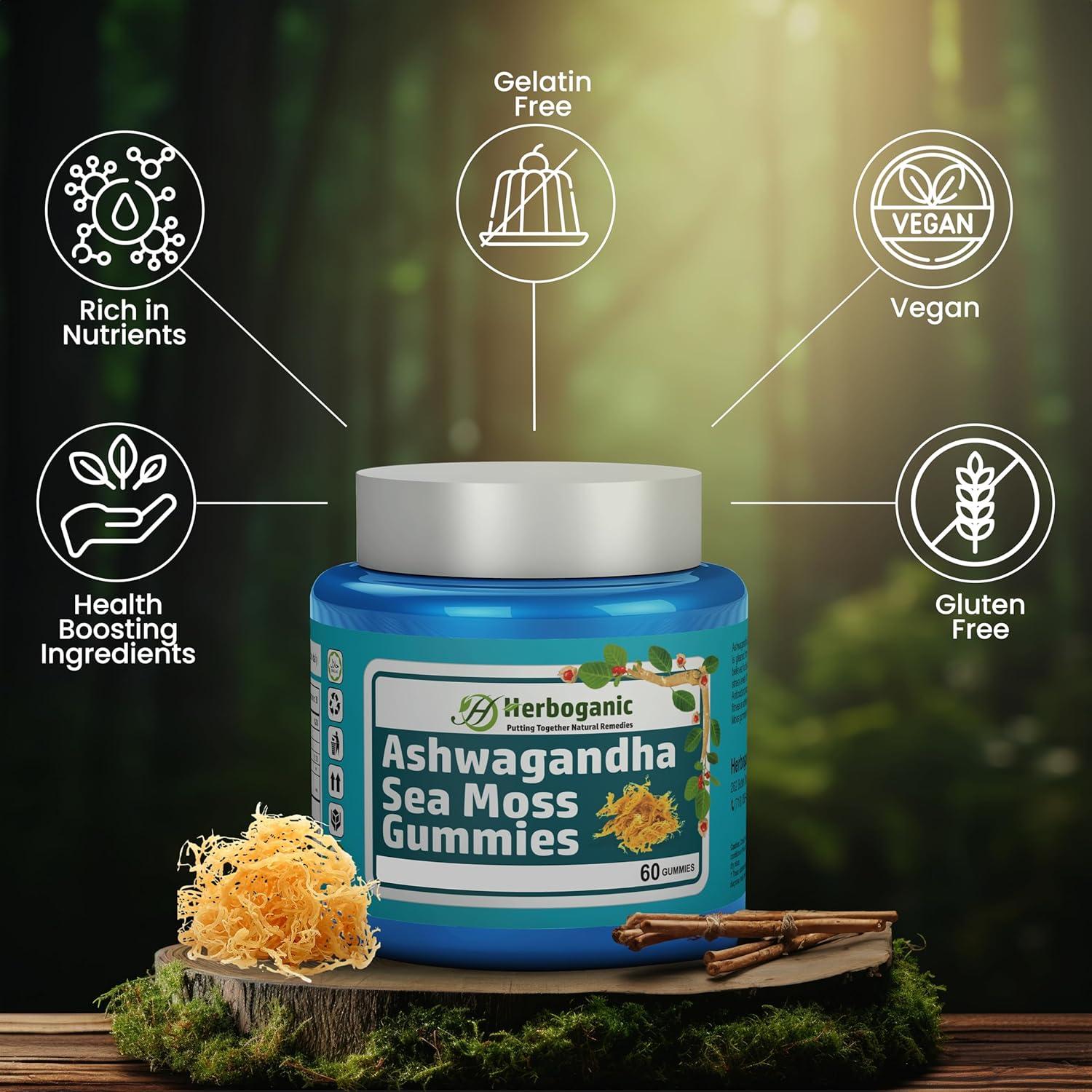 Gomitas de Musgo Marino Ashwagandha Herboganic - 60 Unidades