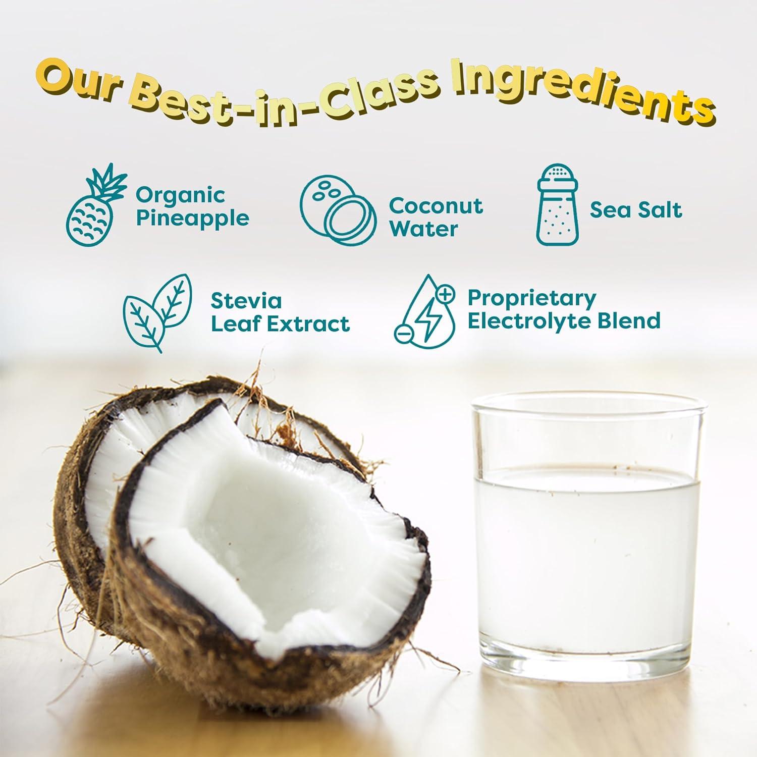 Paquetes de Polvo de Electrolitos FlavCity Sabor Frutas y Coco de Piña - 28 Paquetes de 18g