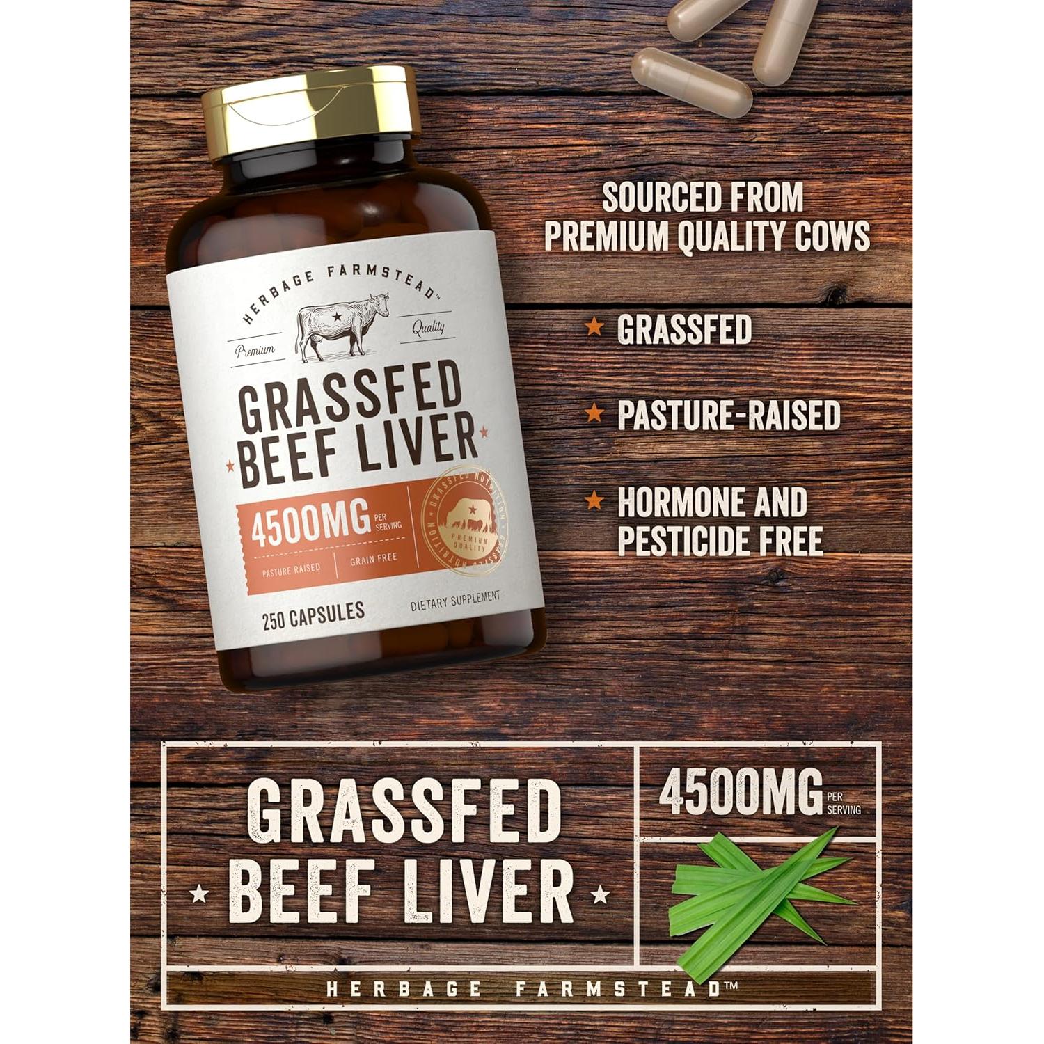 Cápsulas de Hígado de Res Alimentado con Pasto Carlyle 4500mg