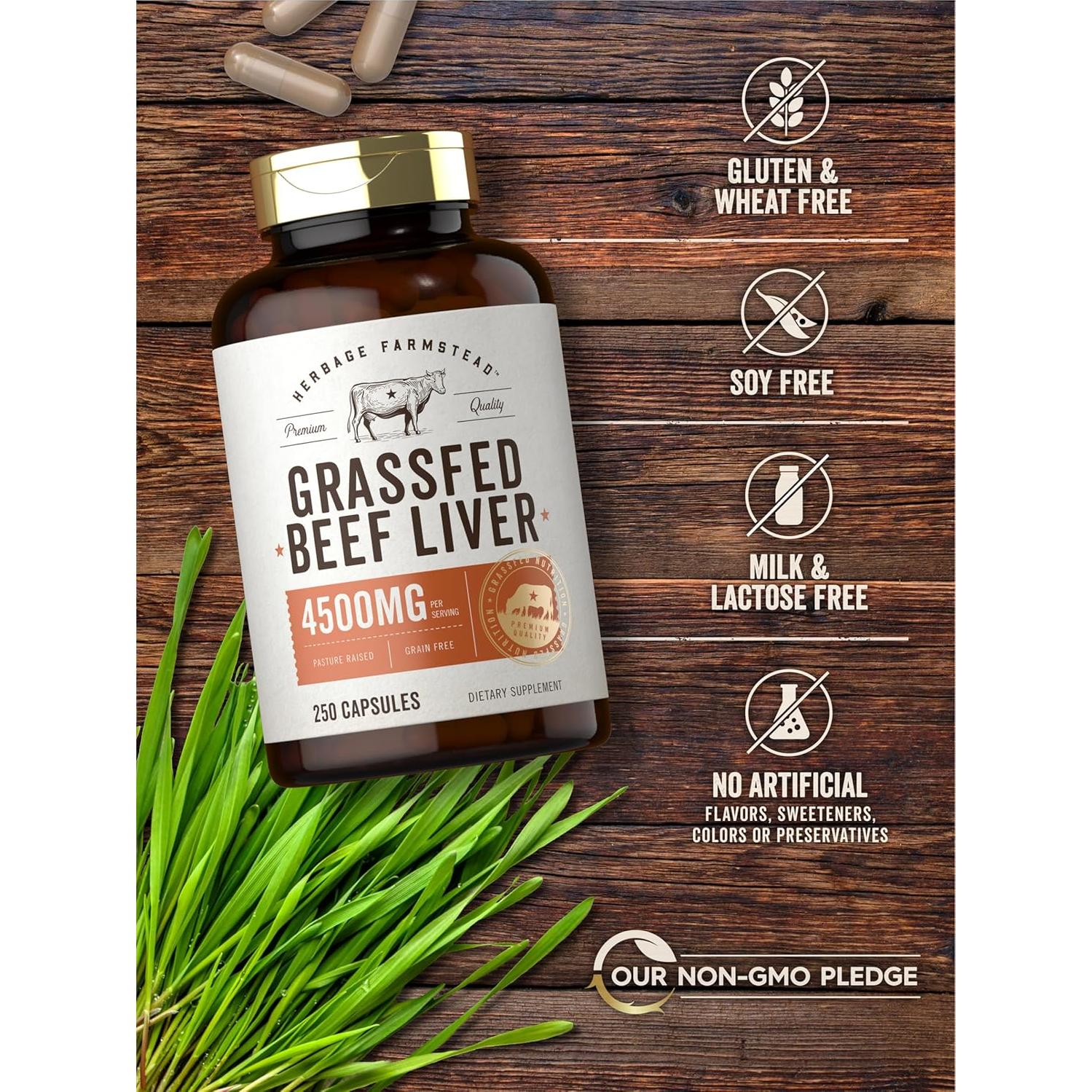 Cápsulas de Hígado de Res Alimentado con Pasto Carlyle 4500mg