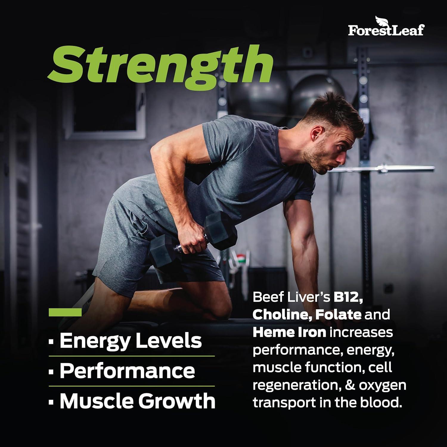 Cápsulas de Hígado de Res ForestLeaf 3000mg 180 Caps