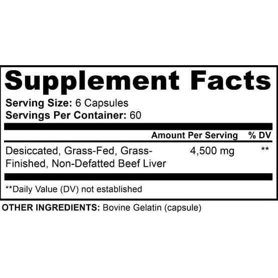 Suplemento de Hígado de Res Alimentado con Pasto Ancient Origins 360 Cápsulas