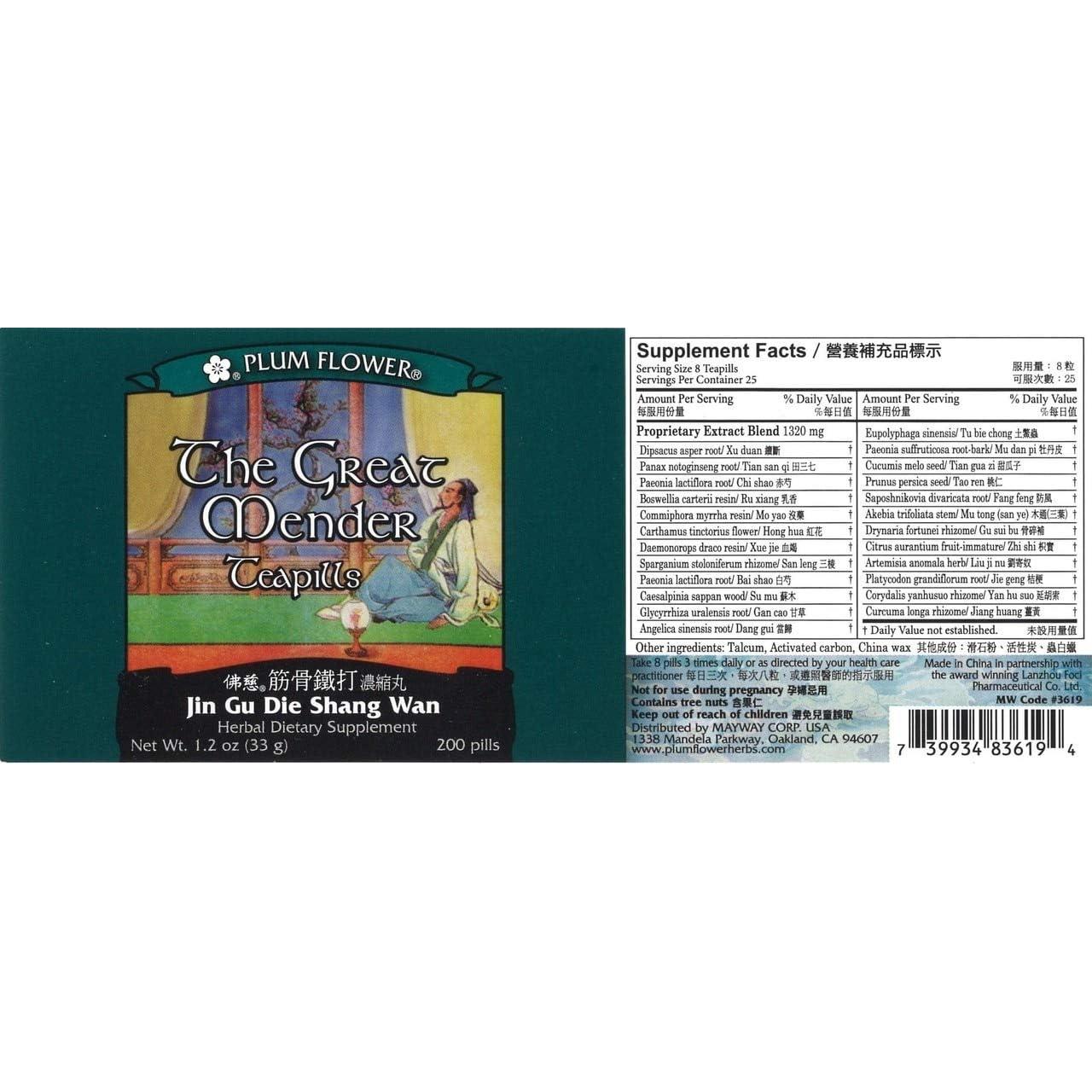 Píldoras Reparadoras Jin Gu Die Shang Wan 200 unidades