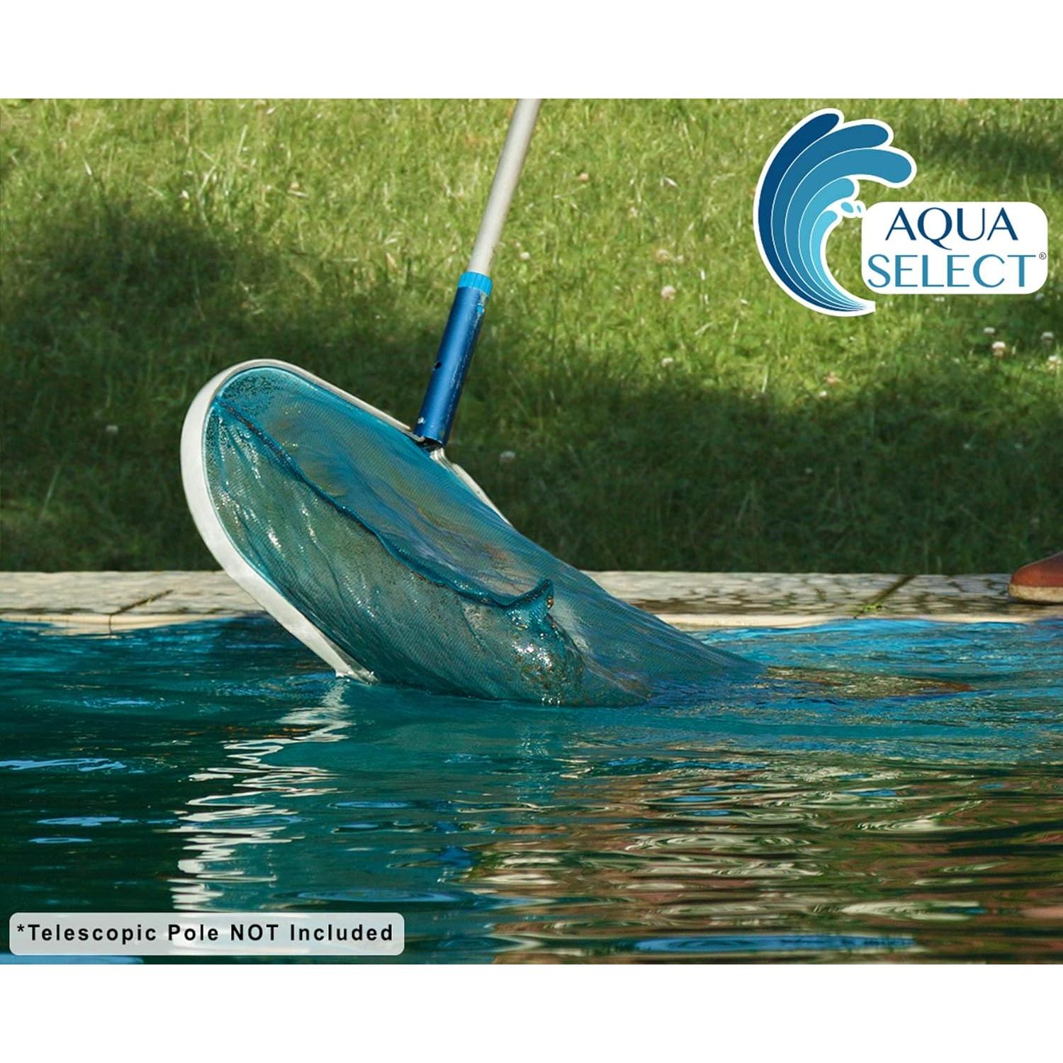 Kit de Mantenimiento de Piscinas Aqua Select | Polo Telescópico 2.13m, Cepillo y Rastrillo