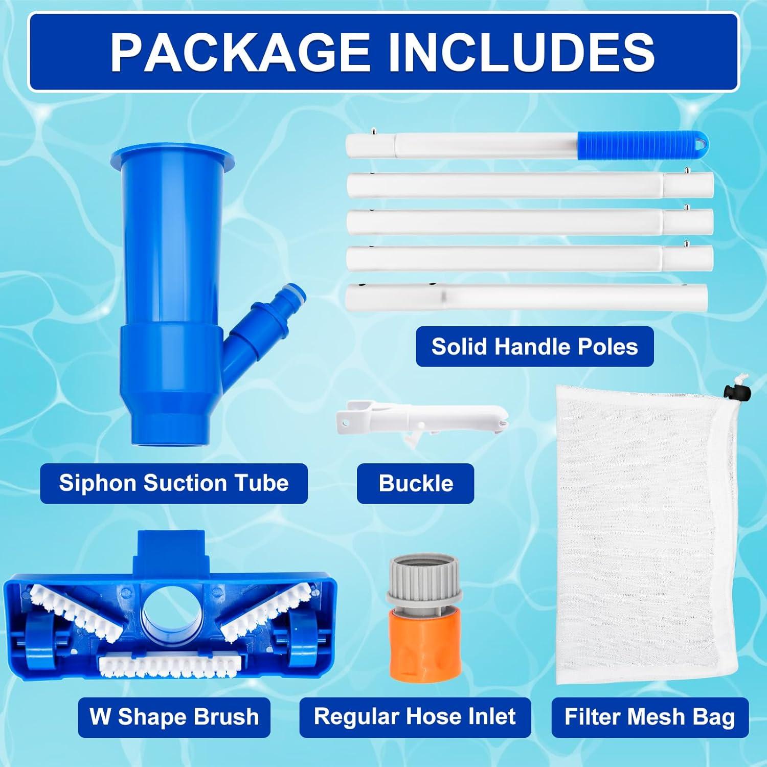 Aspiradora de Piscina Portátil WORKER 1.77m Azul - Limpieza Eficiente