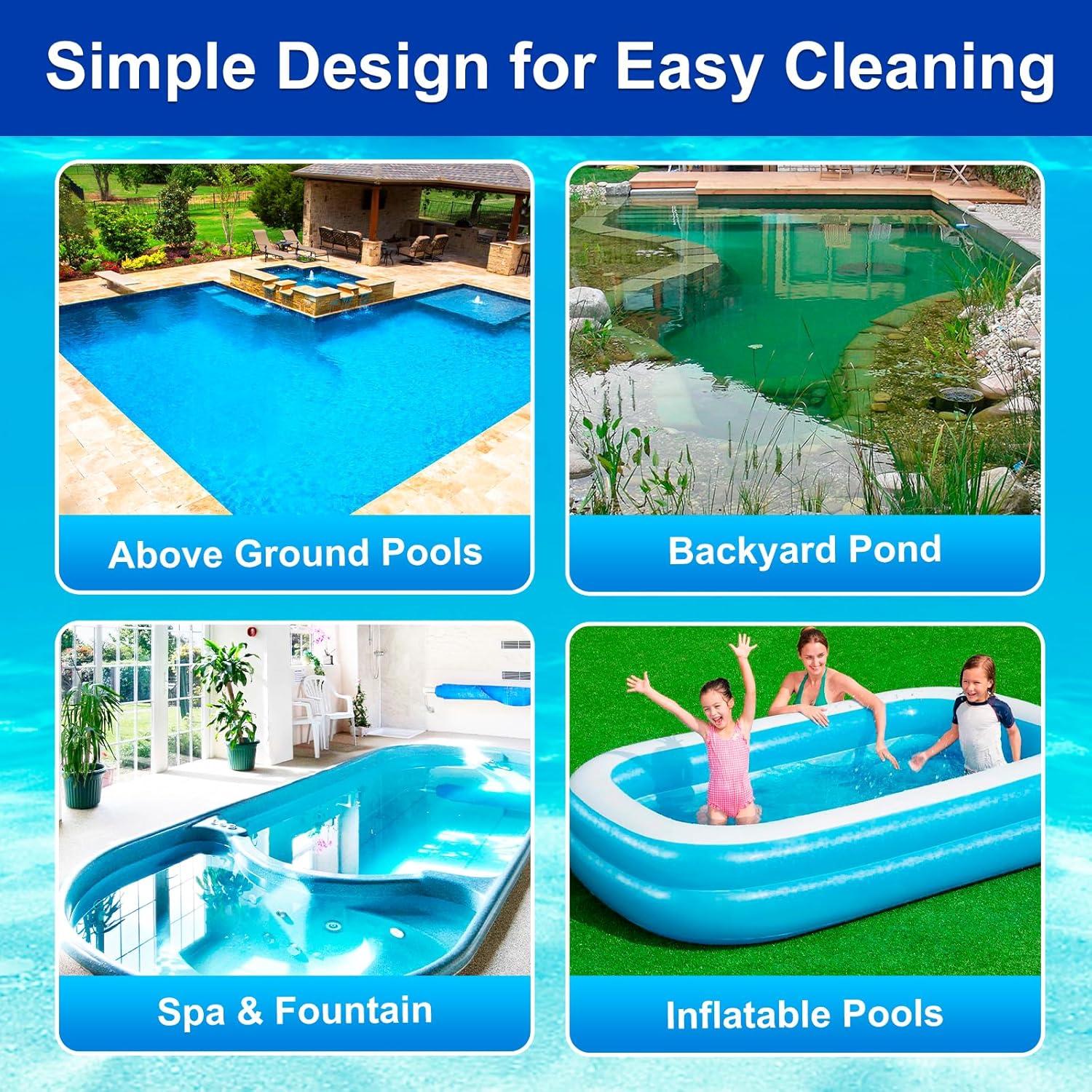 Aspiradora de Piscina Portátil WORKER 1.77m Azul - Limpieza Eficiente