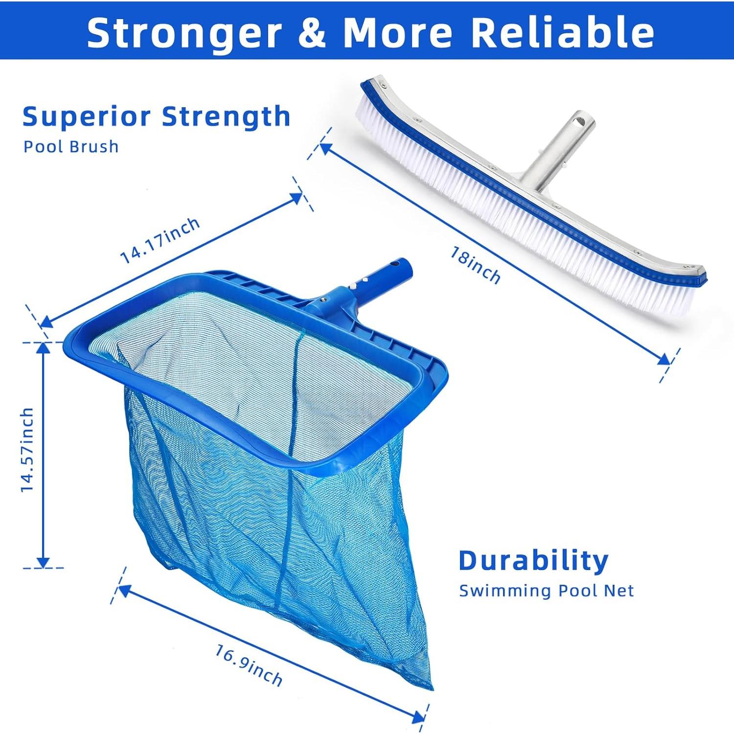 Limpiador de Piscina TOPDING & HZ con Red de 45.72 cm