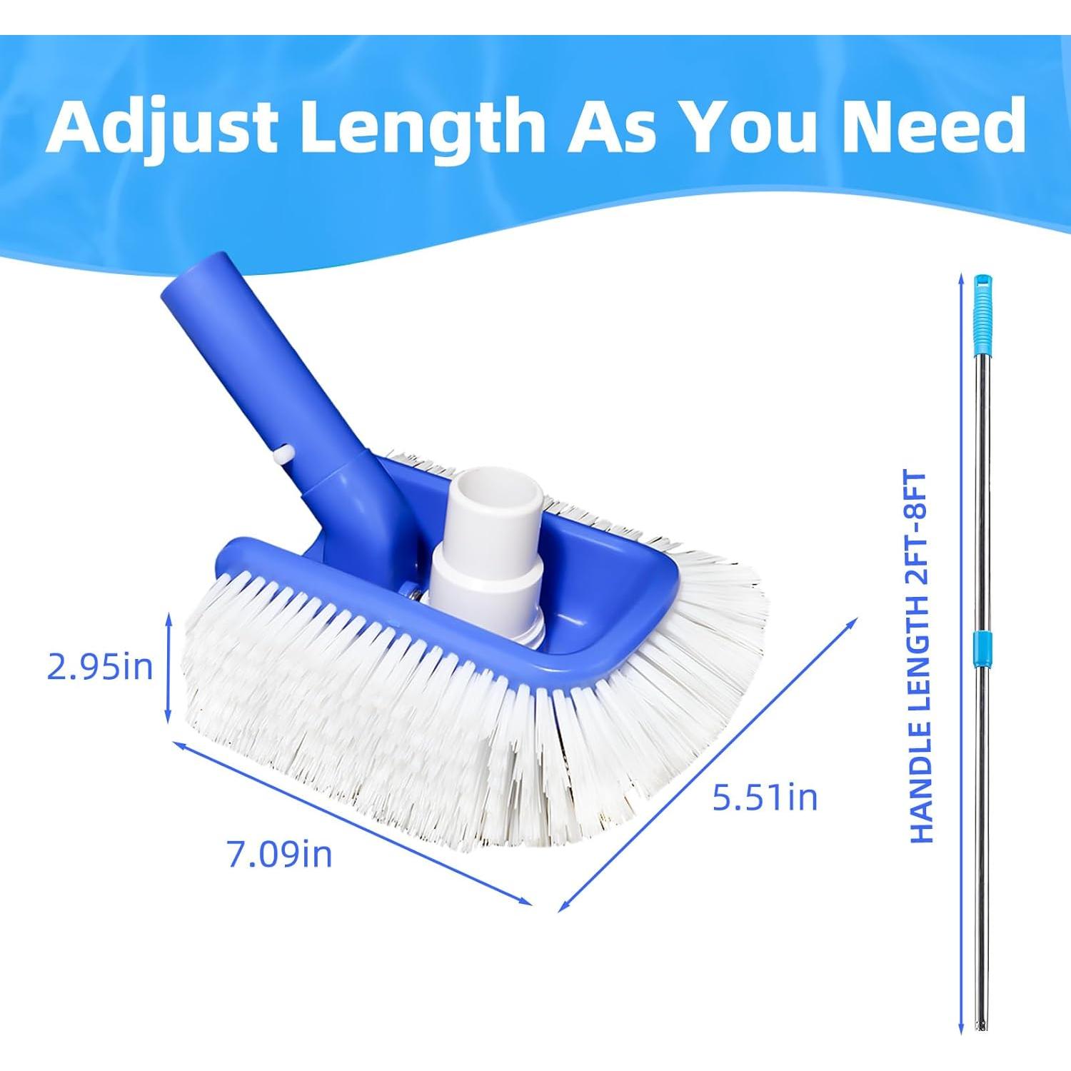 Cepillo de piscina Kulahlik con aspiradora 2 en 1, nylon