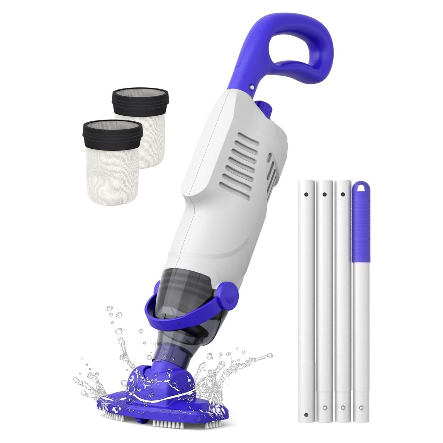 Aspiradora de Piscina WUWO 60W Compacta y Ligera 68 L/min