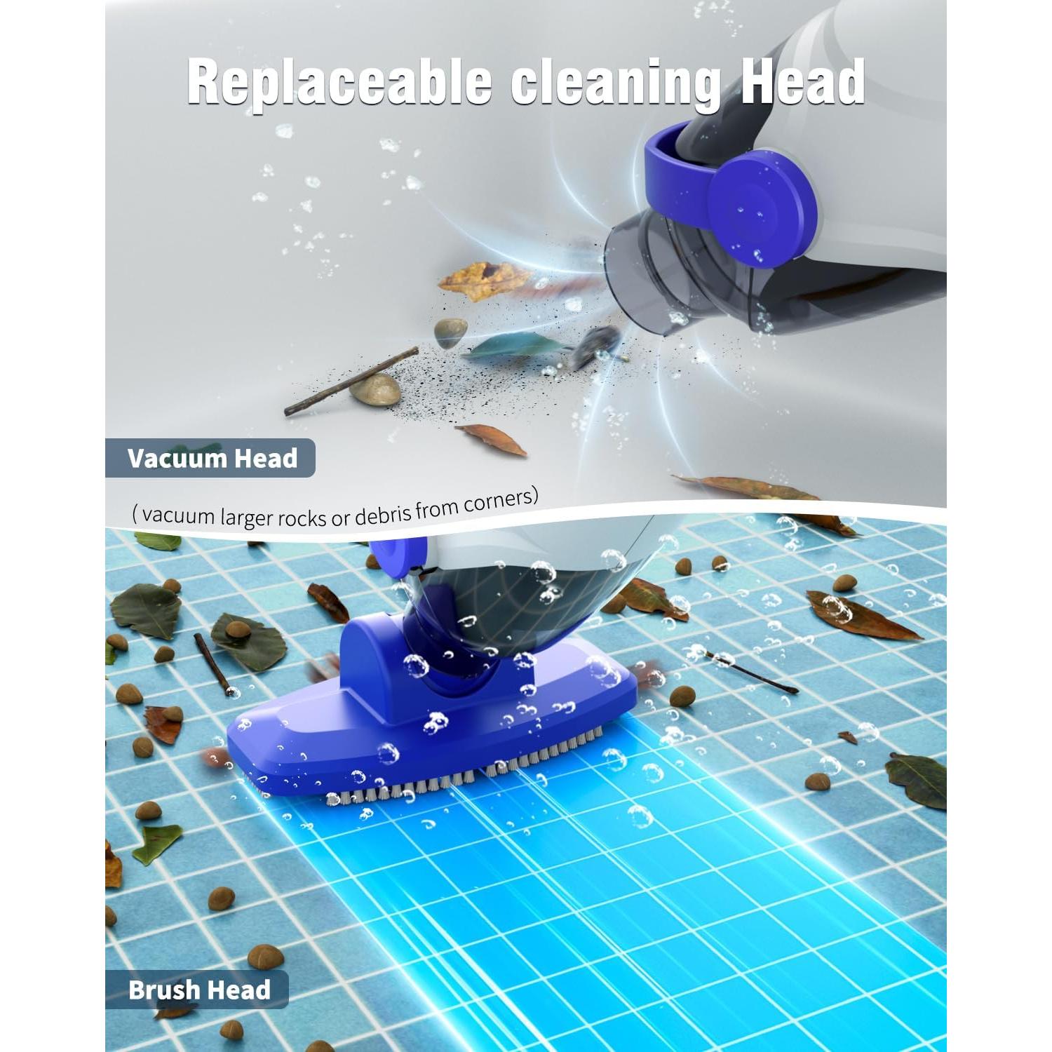 Aspiradora de Piscina WUWO 60W Compacta y Ligera 68 L/min