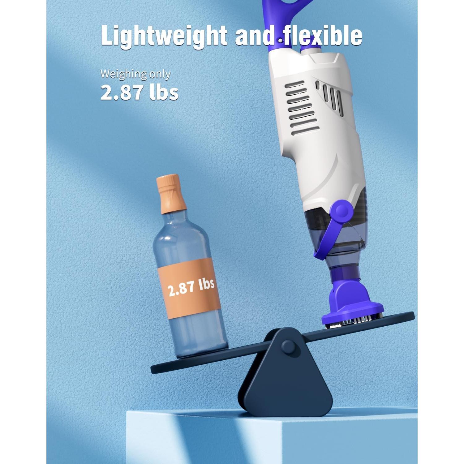 Aspiradora de Piscina WUWO 60W Compacta y Ligera 68 L/min