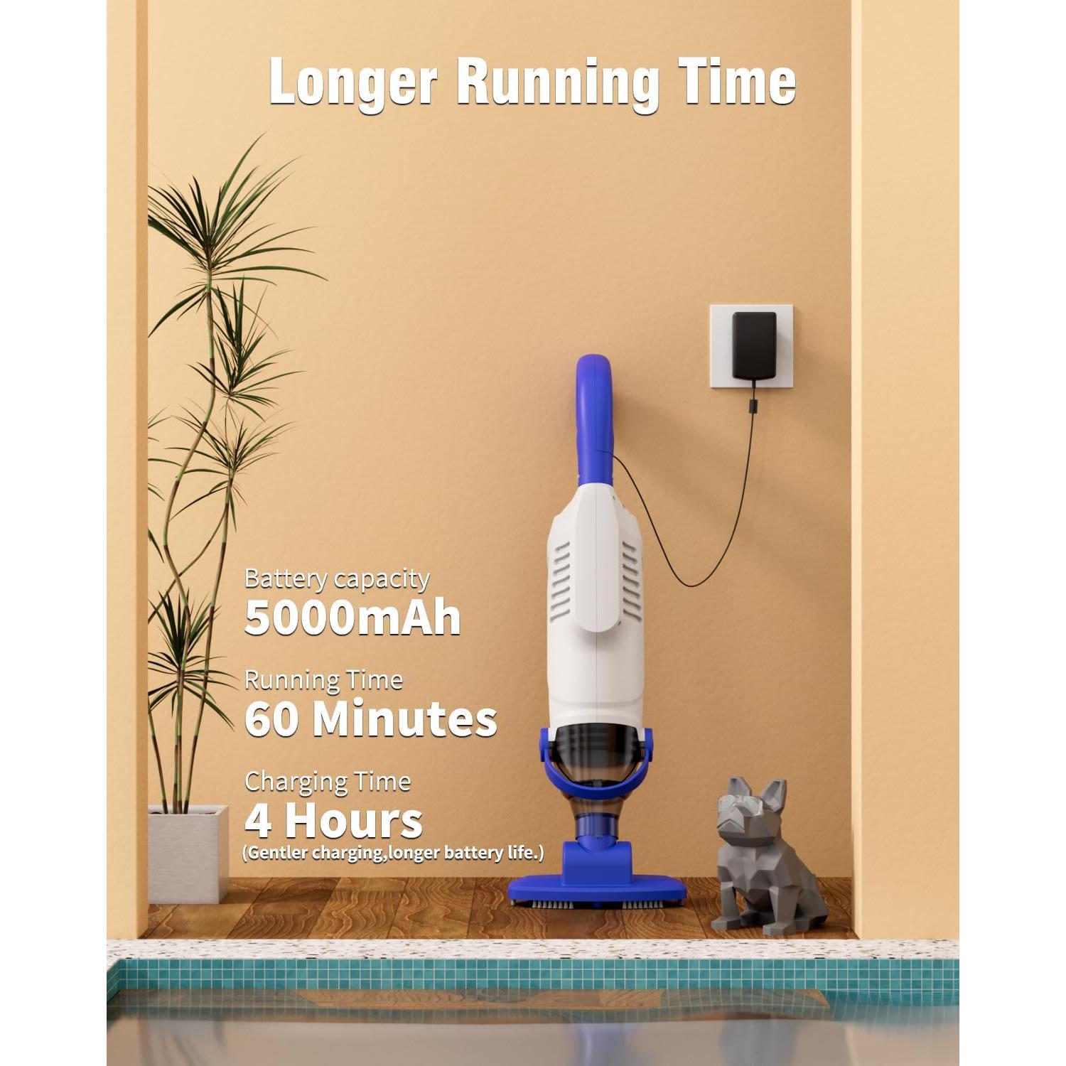 Aspiradora de Piscina WUWO 60W Compacta y Ligera 68 L/min