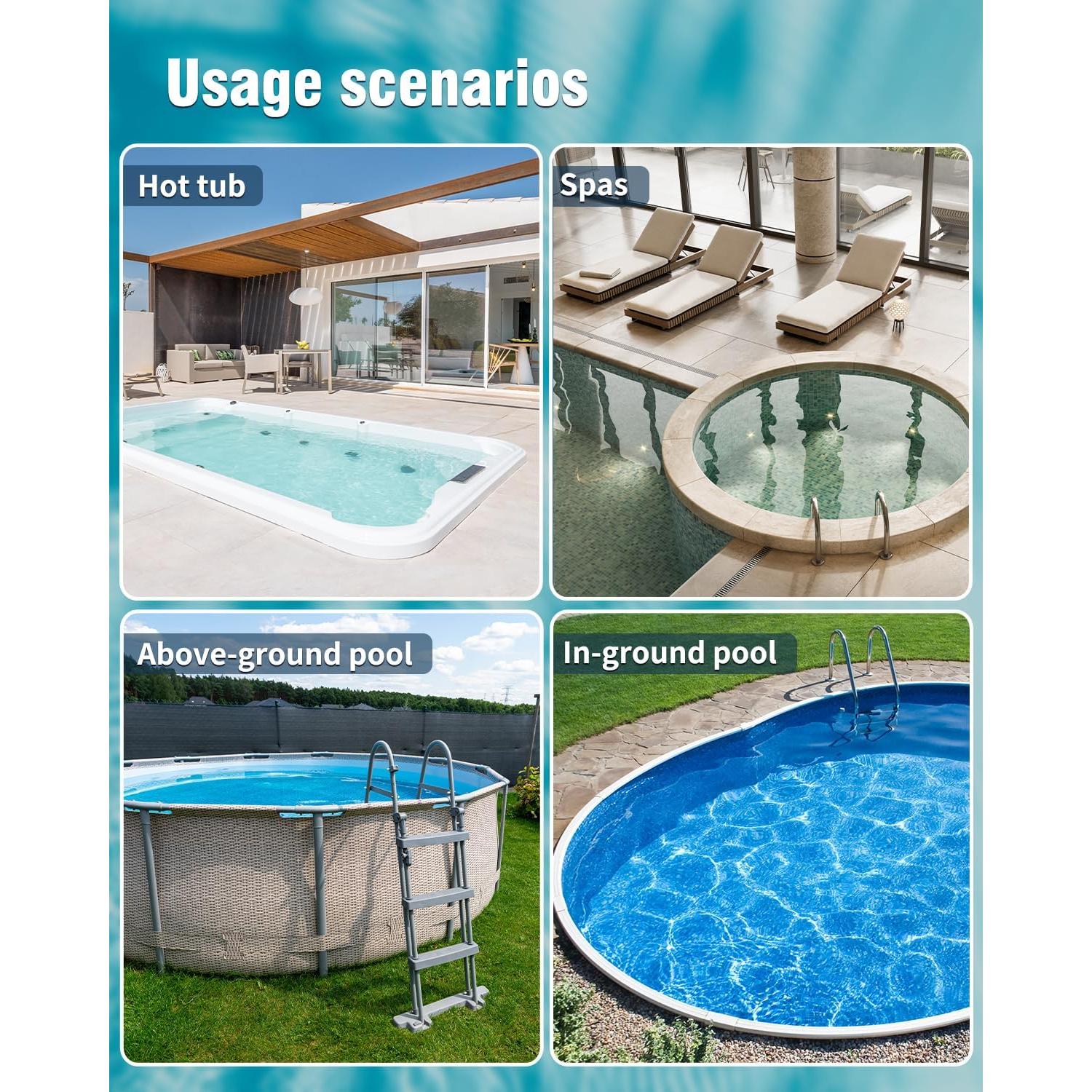 Aspiradora de Piscina WUWO 60W Compacta y Ligera 68 L/min