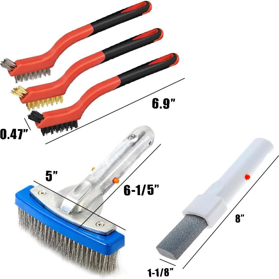 Kit de limpieza para piscina Katikies - 5 piezas con cepillo y piedra pómez