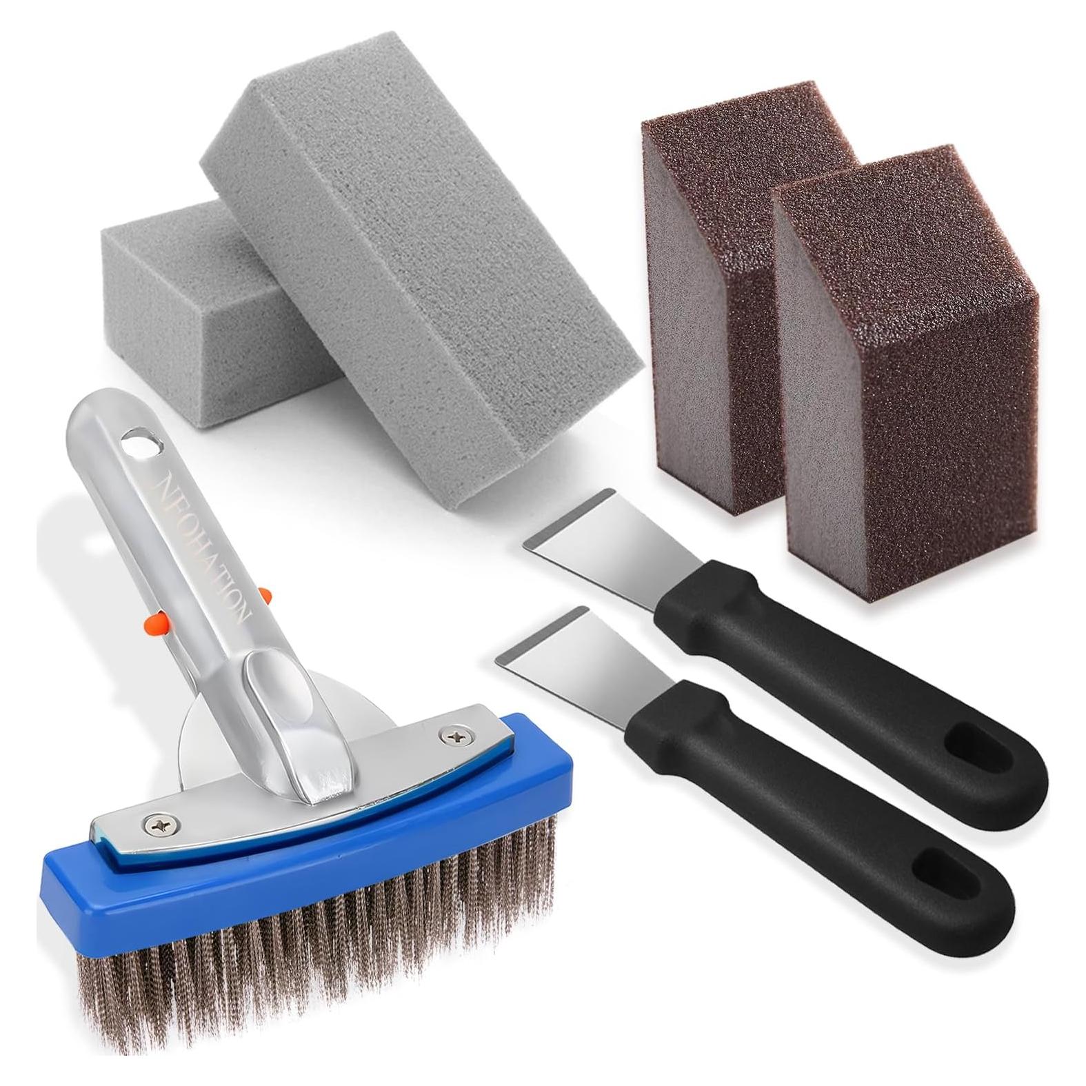 Kit de Limpieza para Piscinas NEOHATION - Piedra Pómez y Cepillo de Acero Inoxidable