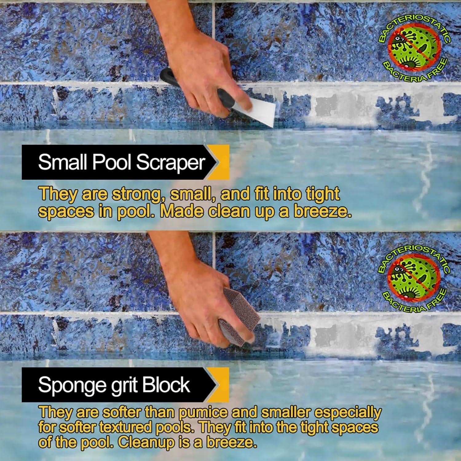 Kit de Limpieza para Piscinas NEOHATION - Piedra Pómez y Cepillo de Acero Inoxidable