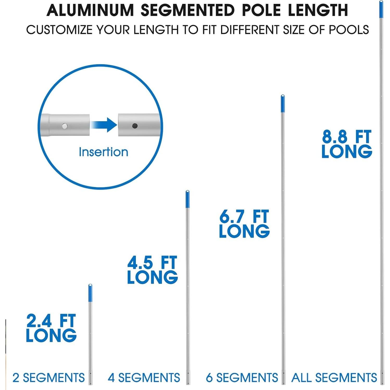 Red de piscina TidyMister 17.5" con poste de 3.05 m
