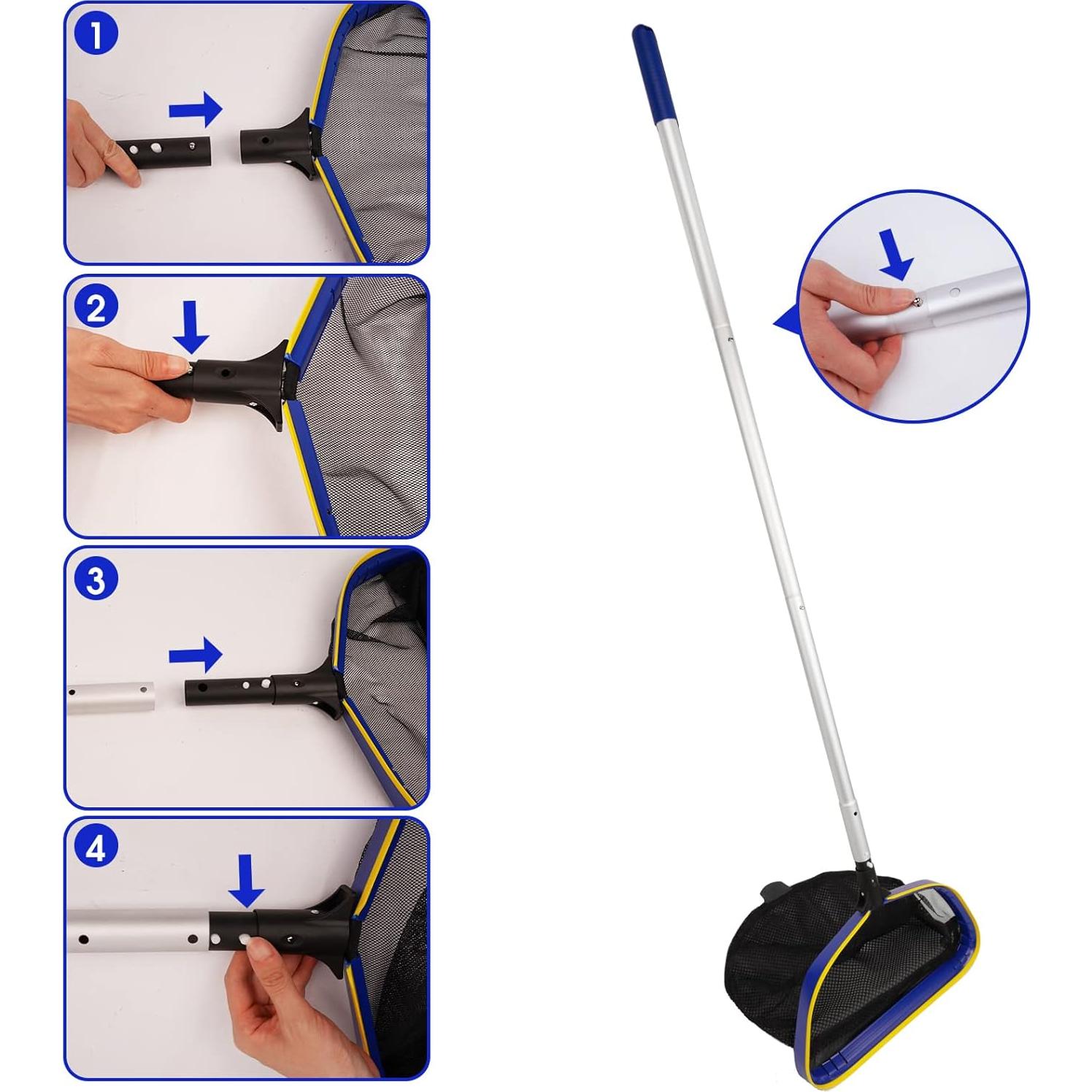 Red Skimmer Profundo Poolvio con Poste Ajustable 3m - 10m