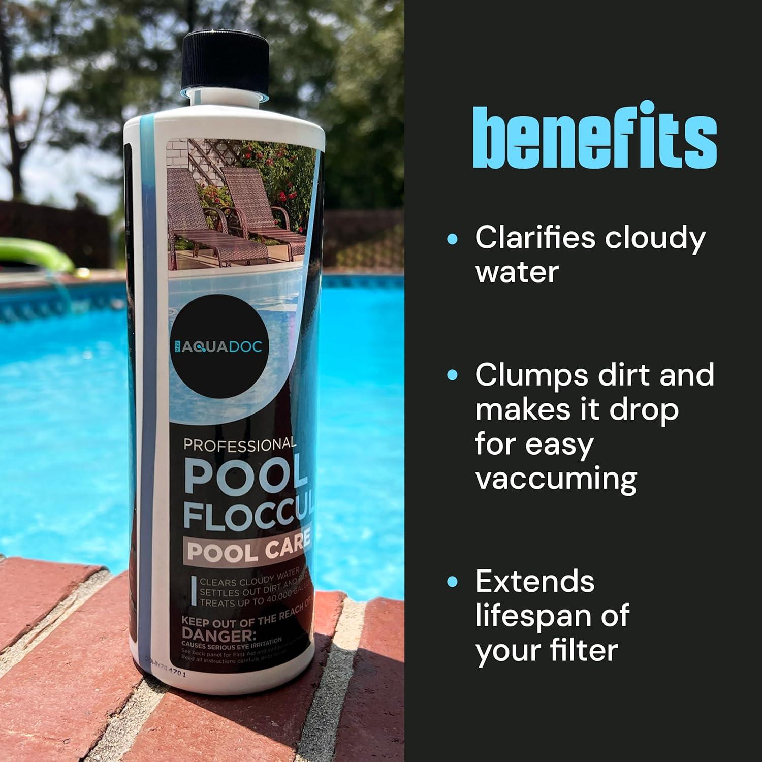 Floculante para Piscina AquaDoc 32oz - Limpieza Rápida y Efectiva