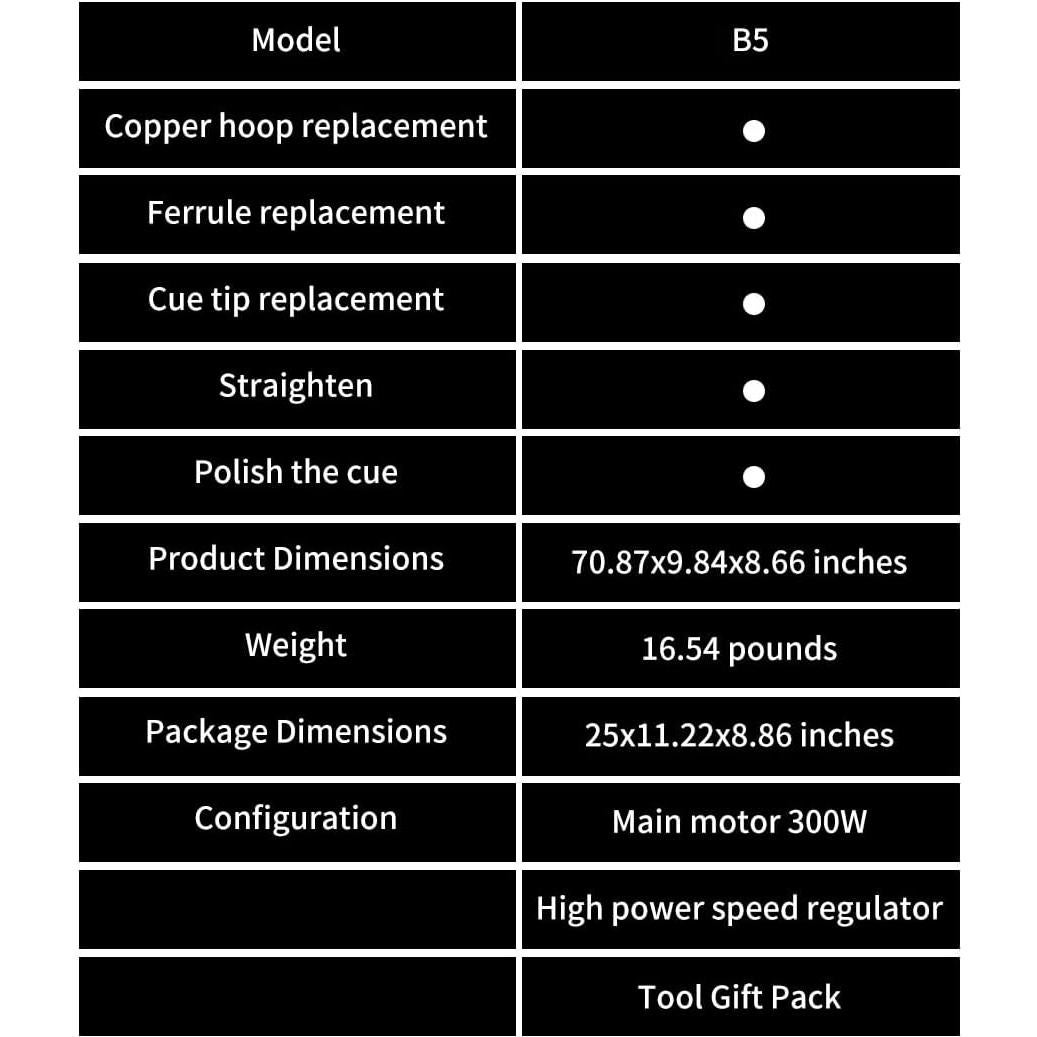 Torno para Tacos de Billar ZHRBO B5 - Reparación 7 en 1