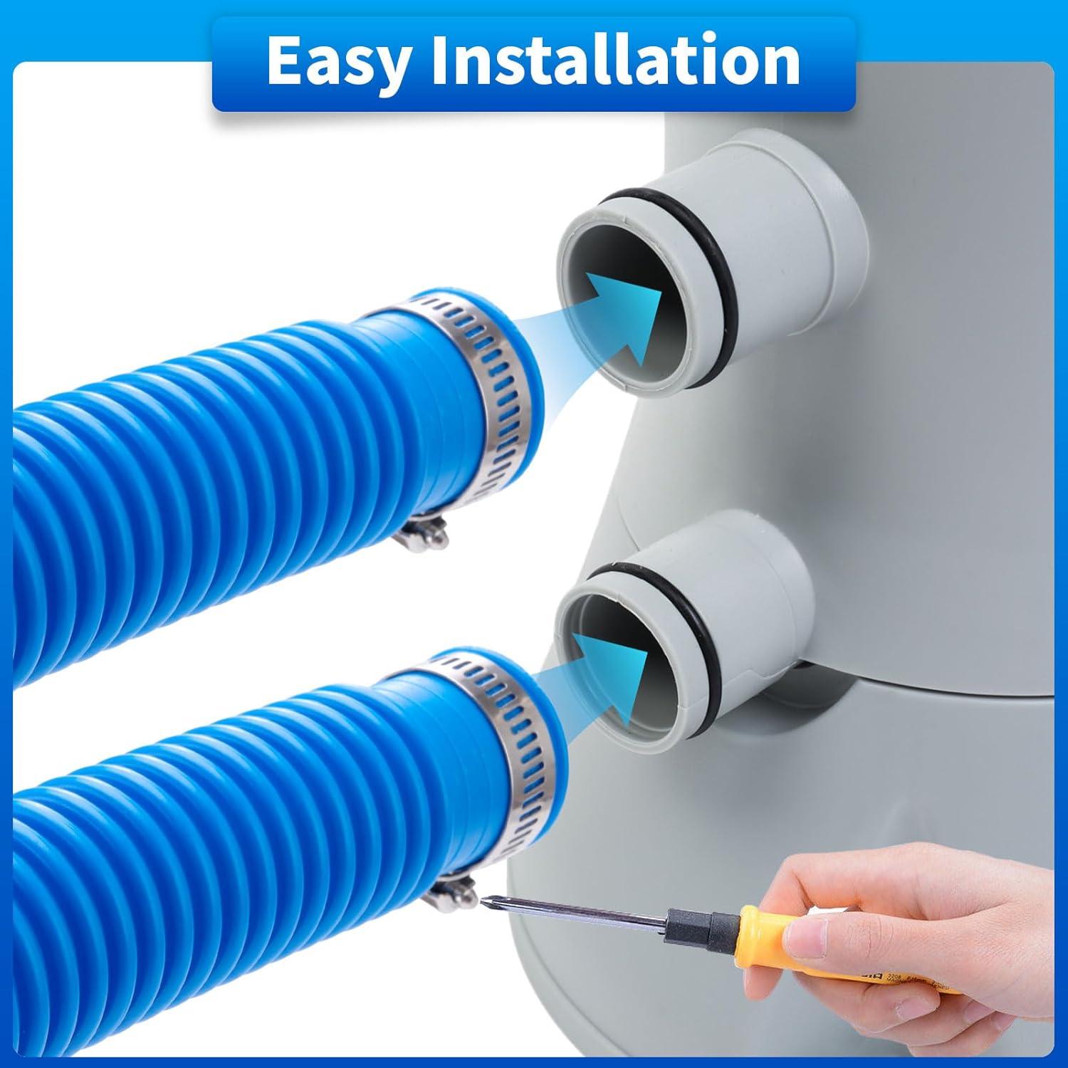 Kit de Mangueras de Piscina RSYEKU 1.25" x 149.86 cm con Abrazaderas