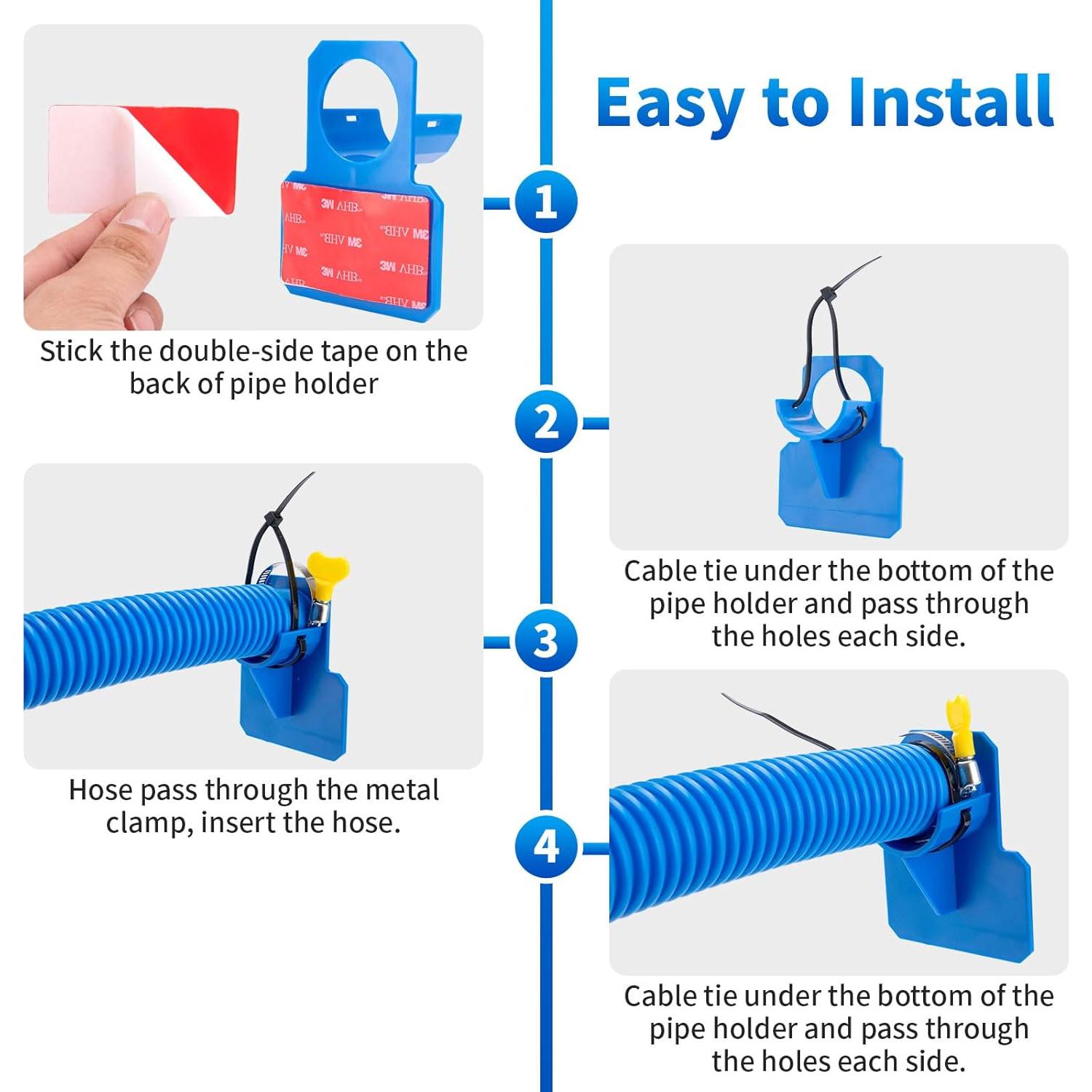 Kit de Mangueras de Piscina RSYEKU 1.25" x 149.86 cm con Abrazaderas