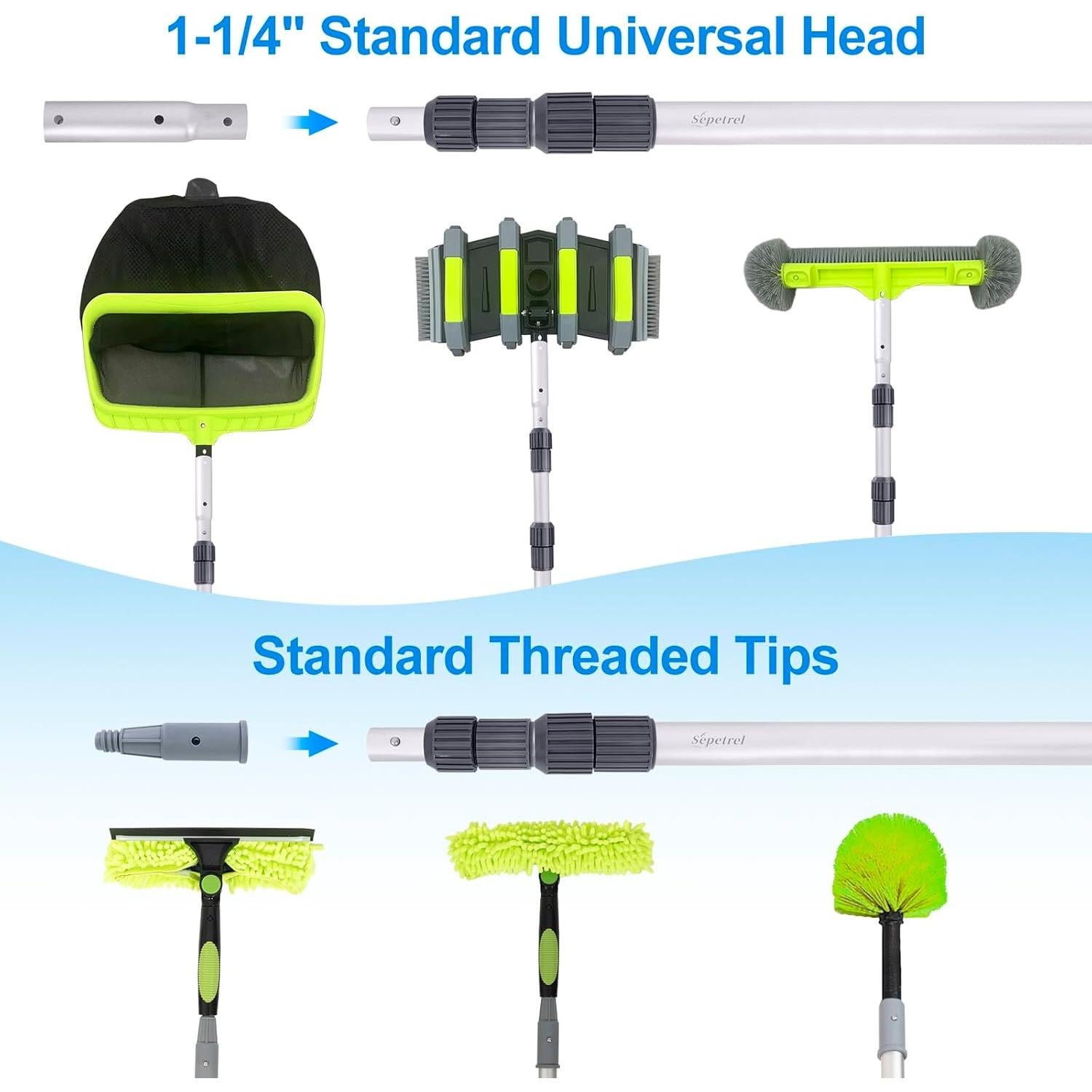 Varilla Telescópica Profesional Sepetrel 3.66m con Puntas Rosqueadas