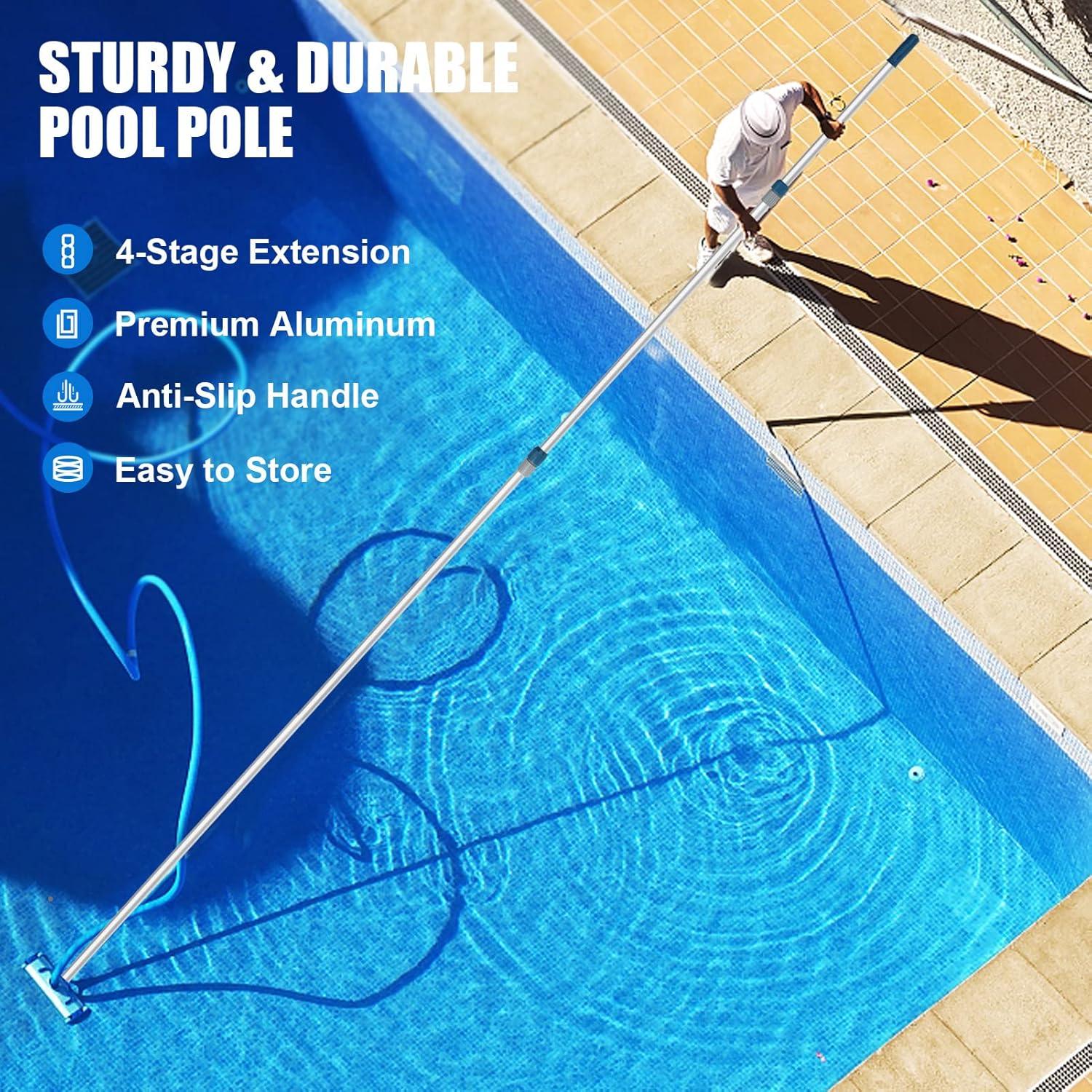 Polo Telescópico de Aluminio POOPLE 4.88m para Limpieza de Piscina