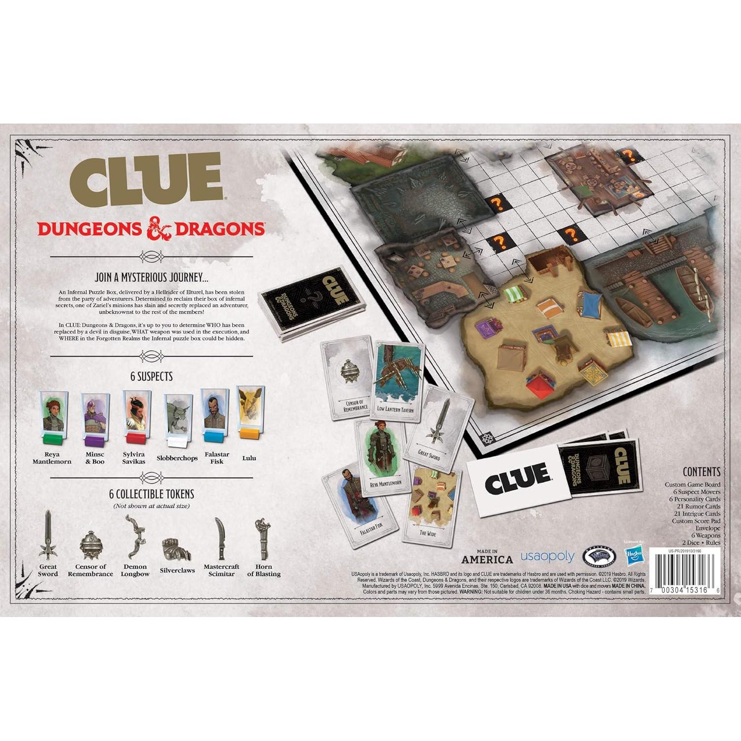 Juego de Mesa Clue Dungeons & Dragons - Español - 2-6 Jugadores