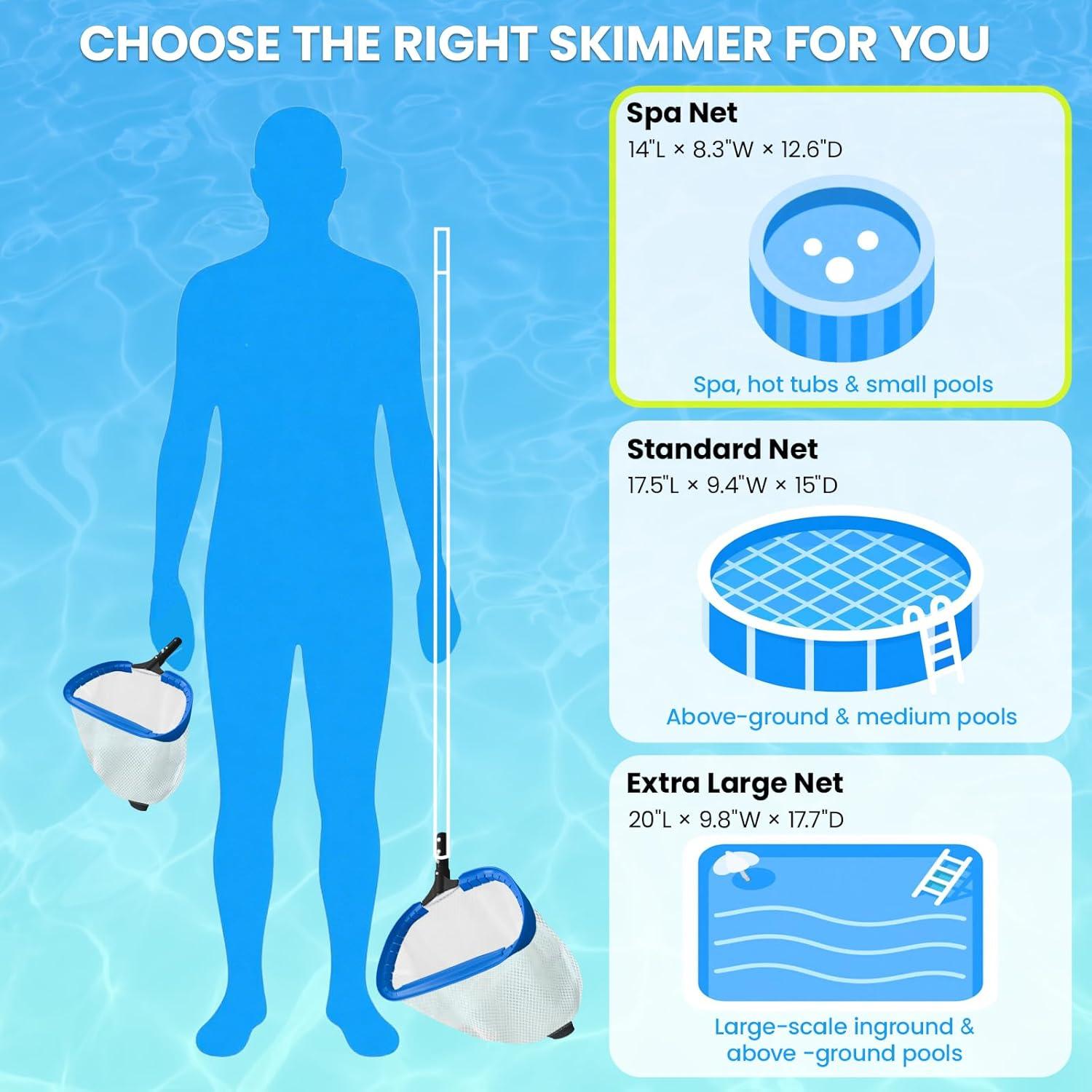 Red de Skimmer de Piscina Poolvio 35.56 cm - Malla Ultra-Fina