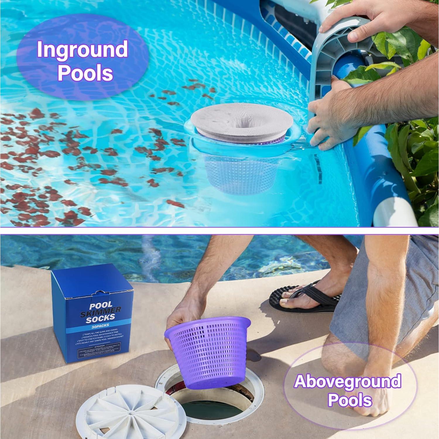 Paquete de 30 Calcetines para Skimmer de Piscina Kgihope