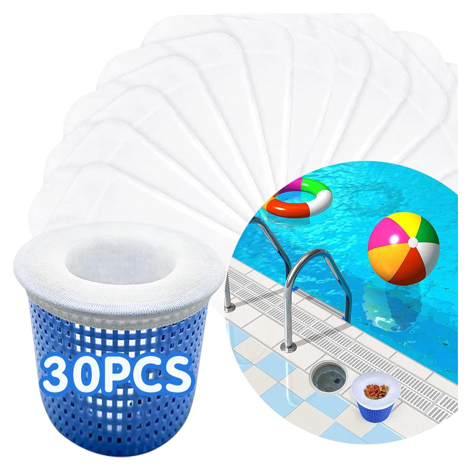 30 Calcetines de Filtro para Skimmer de Piscina YOLAAH