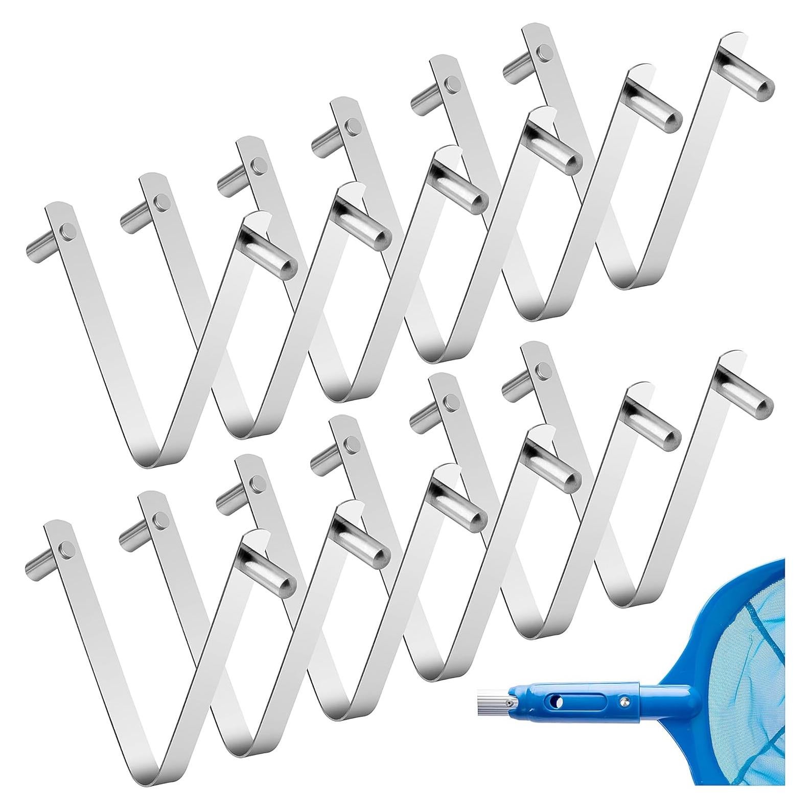Clips para Poste de Piscina moonoom - 12 Pcs Acero Inoxidable