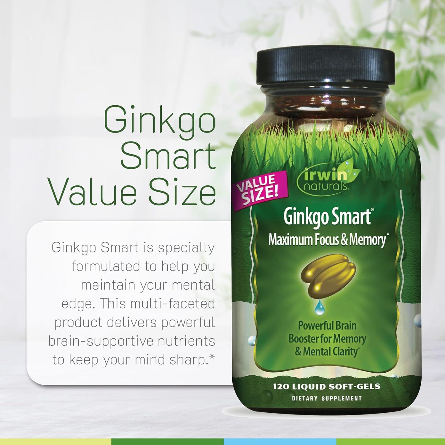 Suplemento Cerebral Irwin Naturals Ginkgo Smart 120 Gelatinas