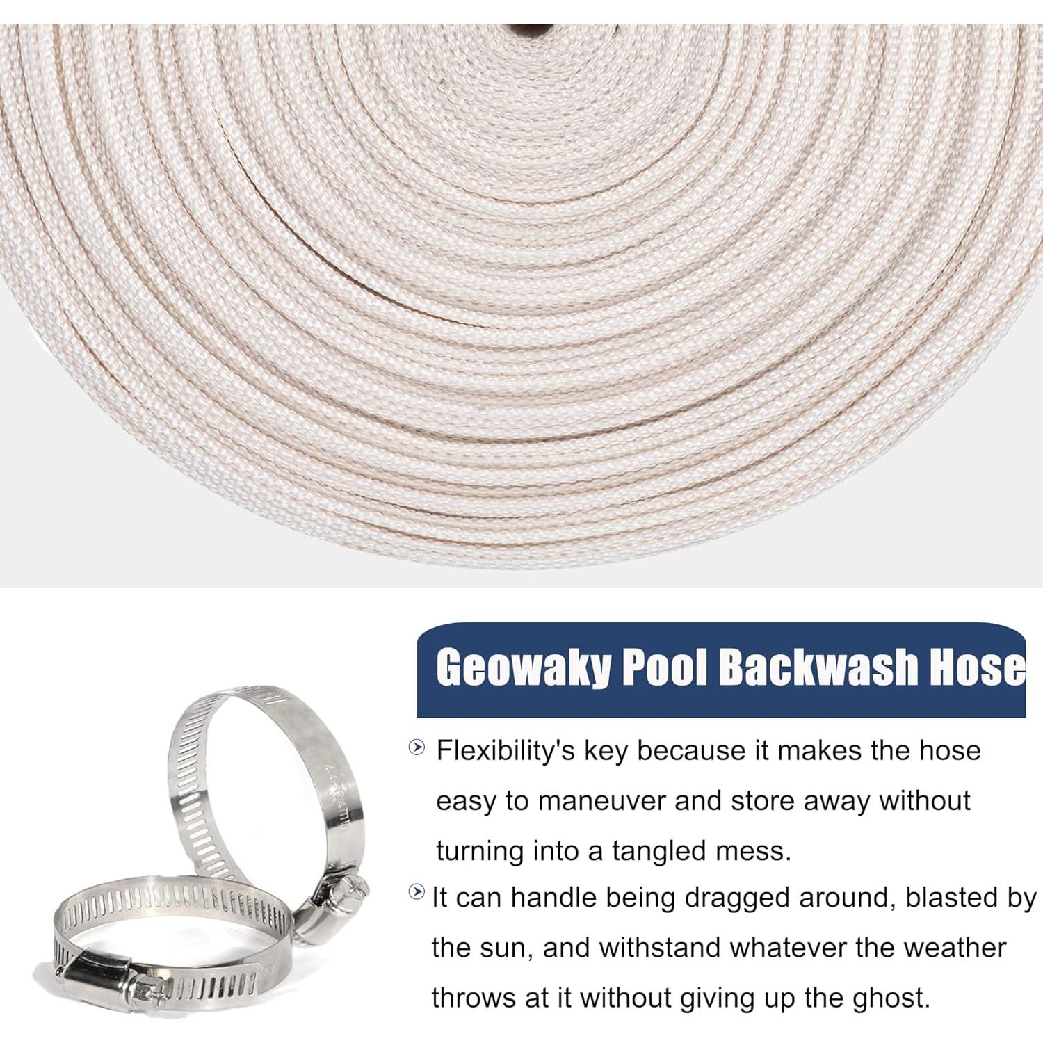 Manguera de Retrolavado Geowaky 0.64m x 30.48m PVC Blanca