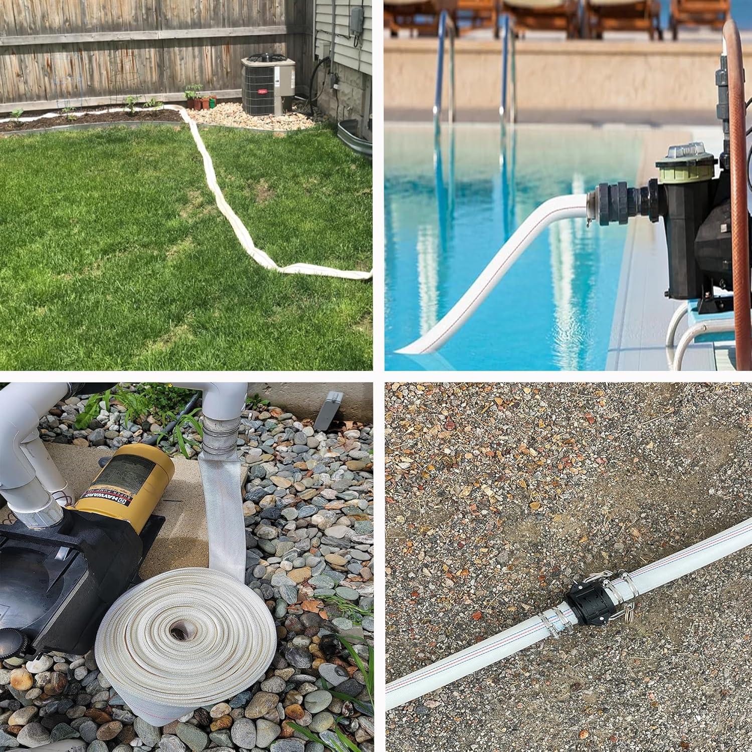 Manguera de Retrolavado Geowaky 0.64m x 30.48m PVC Blanca