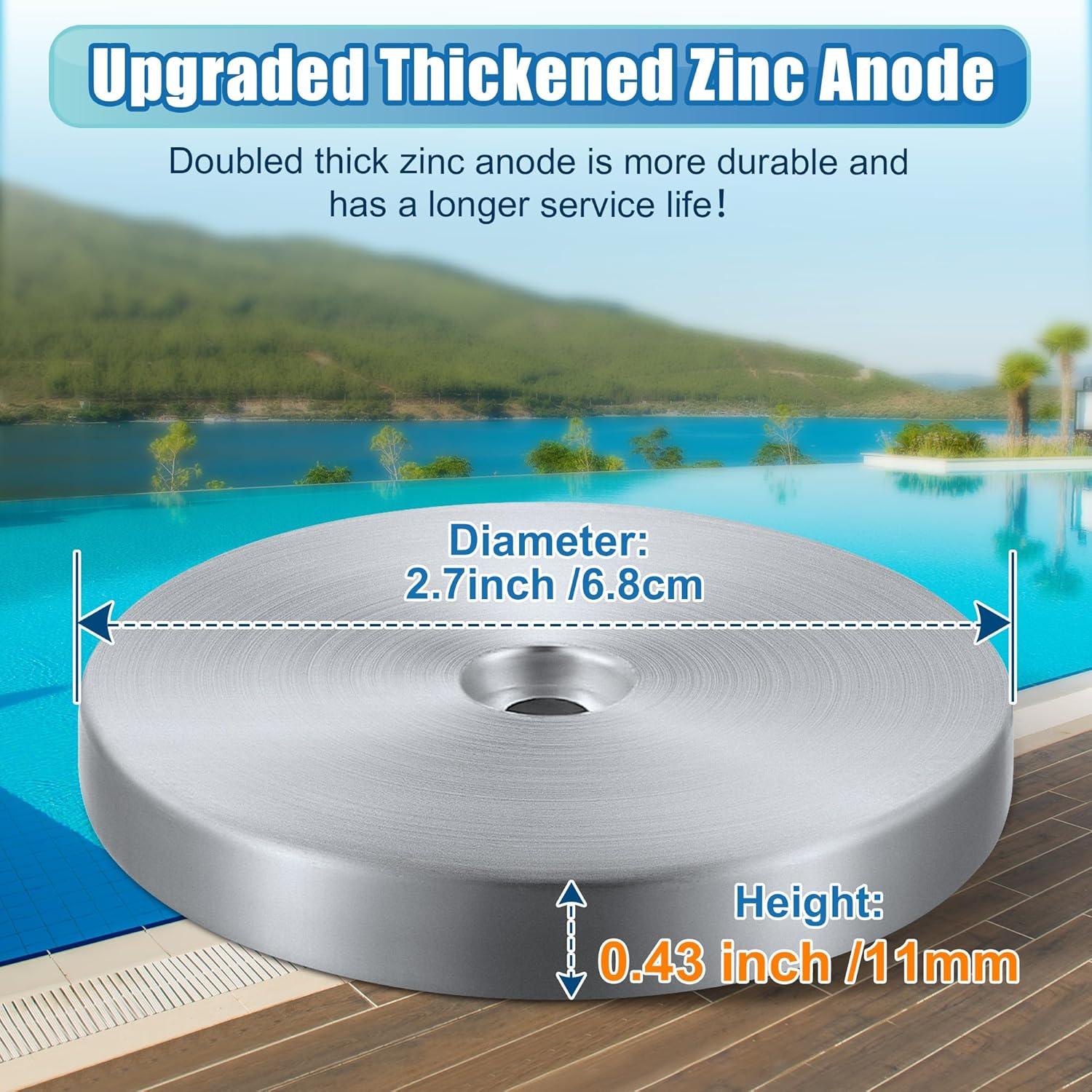 Peso de Ánodo de Zinc Dreyoo 2 Piezas 243.8g para Piscina