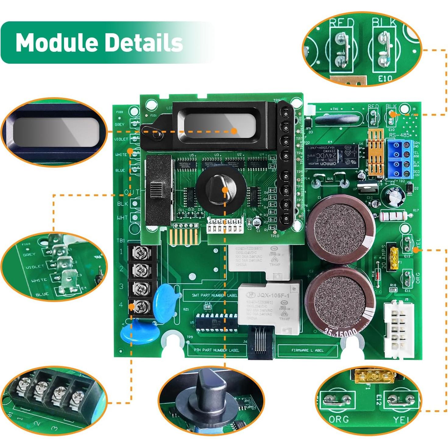 Placa de Control y Pantalla GLX-PCB-RITE Hayward 0.56 kg