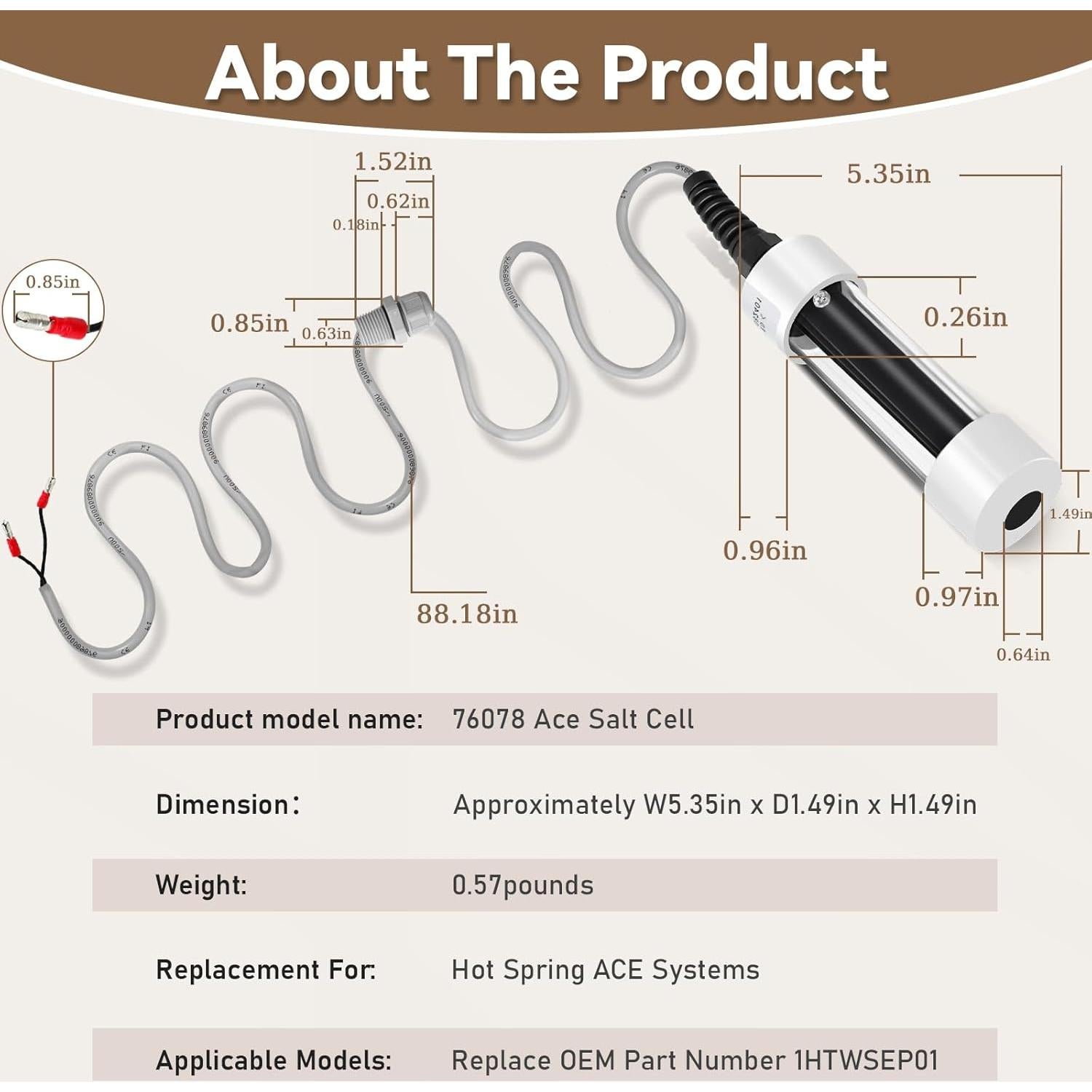 Célula de Sal 76078 Bghdas para Sistemas ACE de Hot Spring