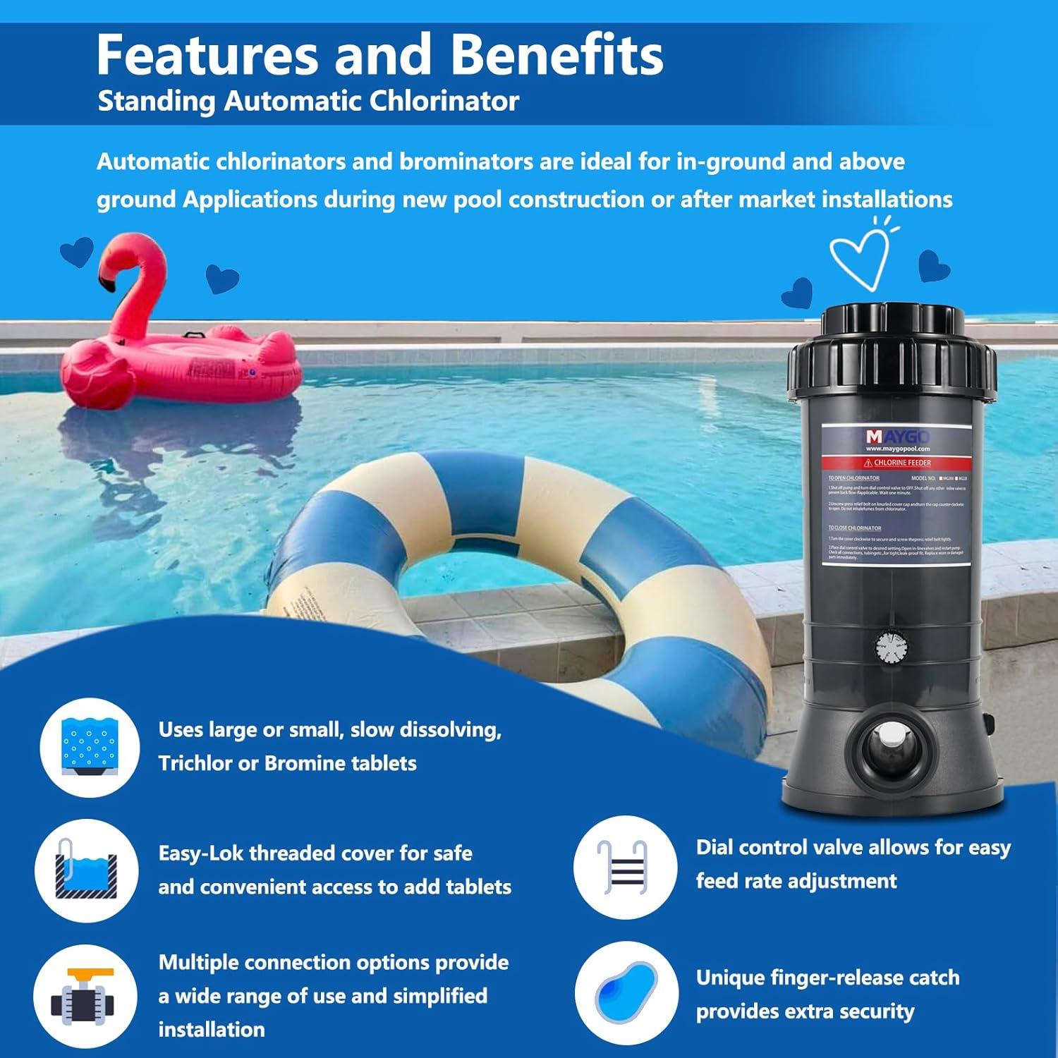 Clorador Automático de Piscina MAYGO CL200 4 kg para 154000 L